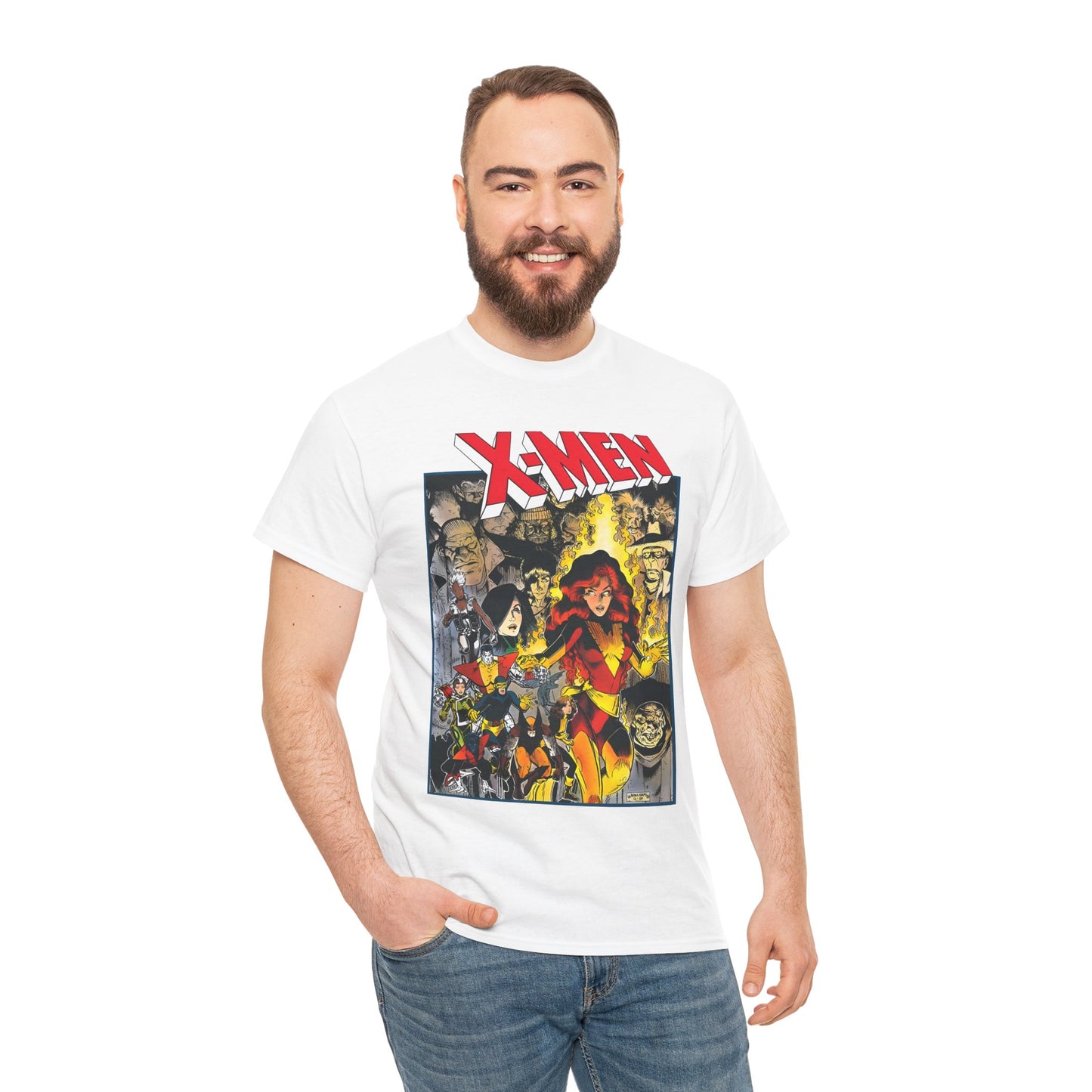 Uncanny X-Men T-Shirt - Arthur Adams Art - Dark Phoenix: From the Ashes Story - Storm, Cyclops, Wolverine, Rogue, Colossus, Nightcrawler - Marvel Comics