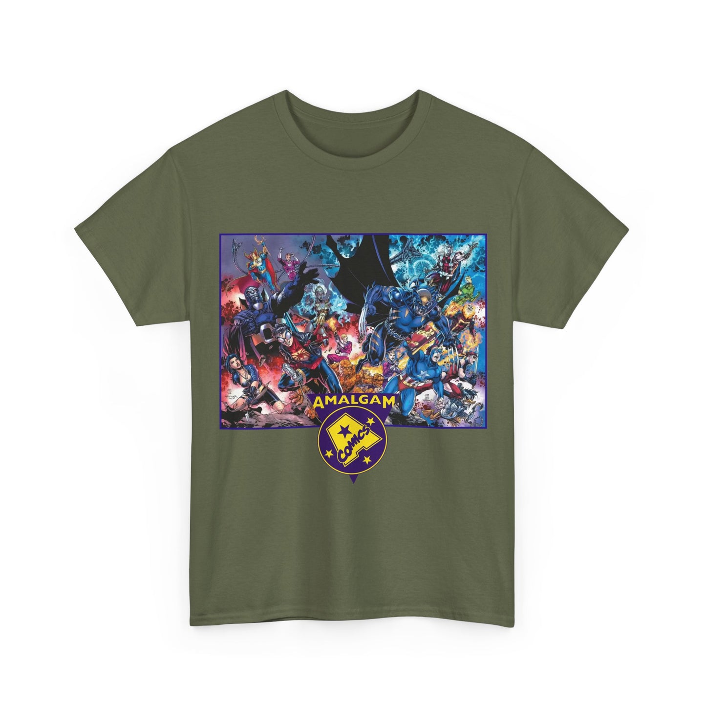 Amalgam T-Shirt - DC Vs Marvel Comics - 1990s - Jim Lee Art - Dark Claw, Amazon, Super Soldier, Spiderboy, Speed Demon