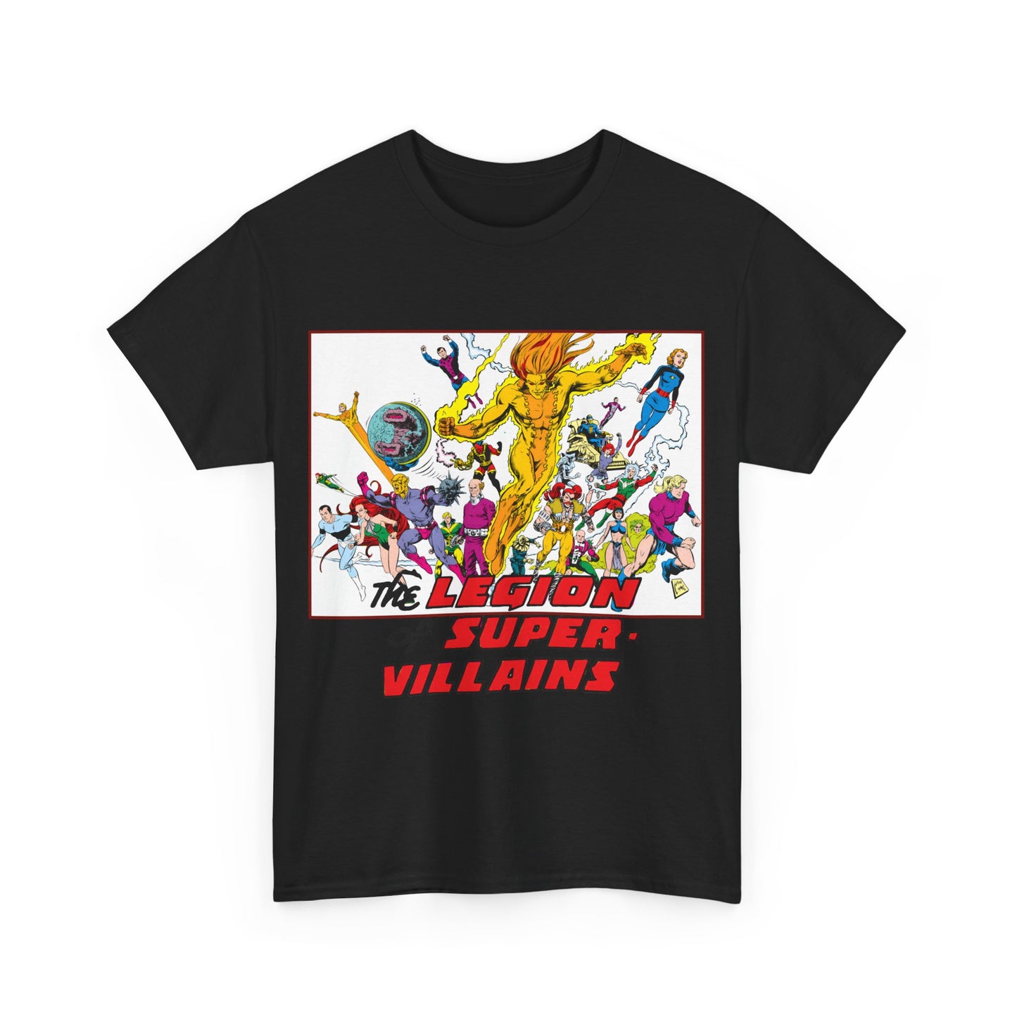 Legion of Super-Villains T-Shirt - Steve Lightle Art - LOSH, Legion of Super-Heroes Foes - Saturn Queen, Tyr, Lightning Lord, Spider Girl, Cosmic King, Nemesis Kid - DC Comics
