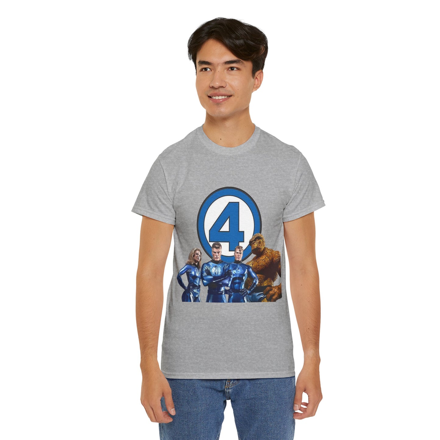 Fantastic Four T-Shirt - Alex Ross Art - 2025 MCU Movie - Iconic Marvel Comics Characters - Human Torch, Invisible Woman, The Thing, Reed Richards