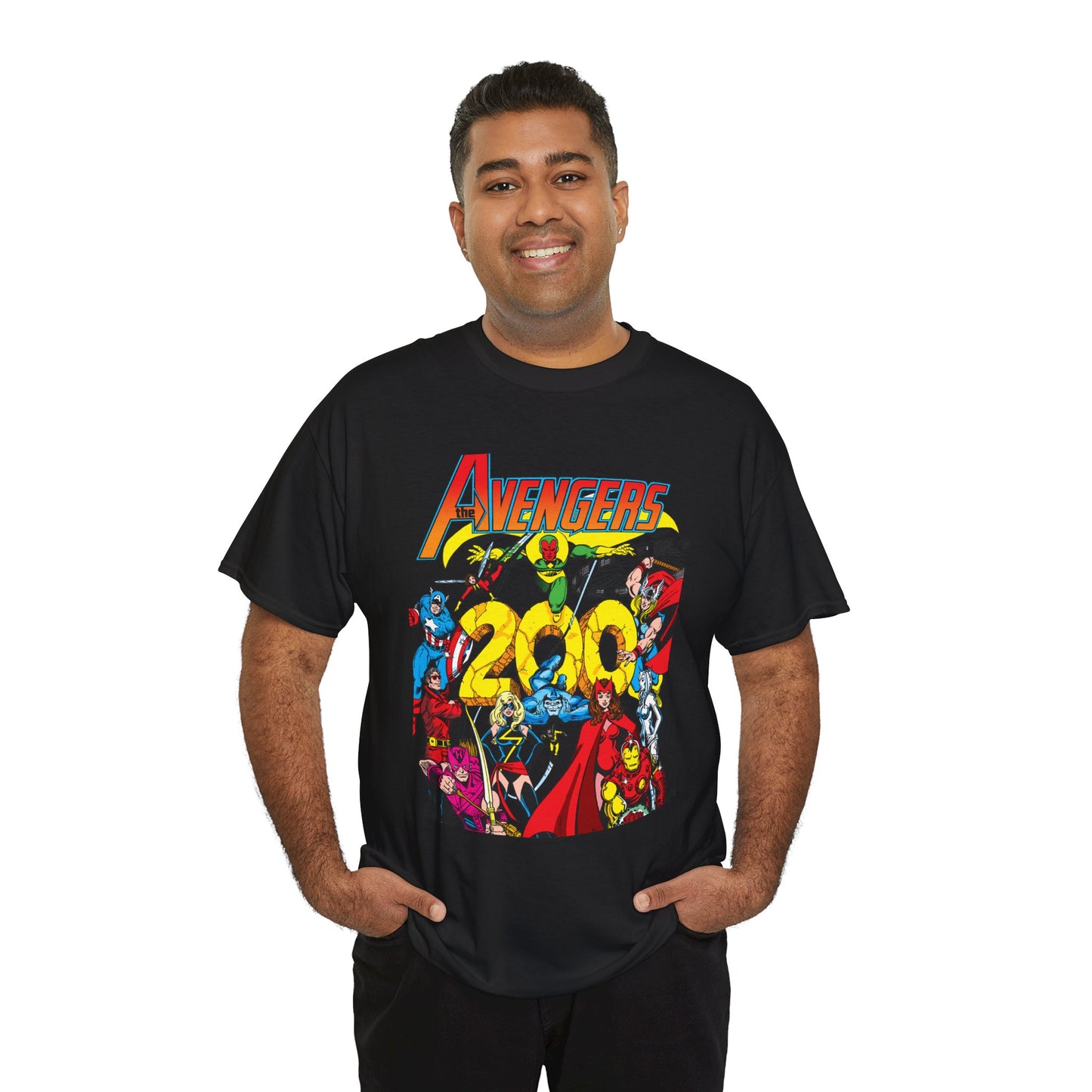 Avengers T-Shirt - George Perez Art - #200 Cover - Thor, Scarlet Witch, Iron Man, Vision, Hawkeye, Beast, Jocasta, Wasp, Captain America, Wonder Man
