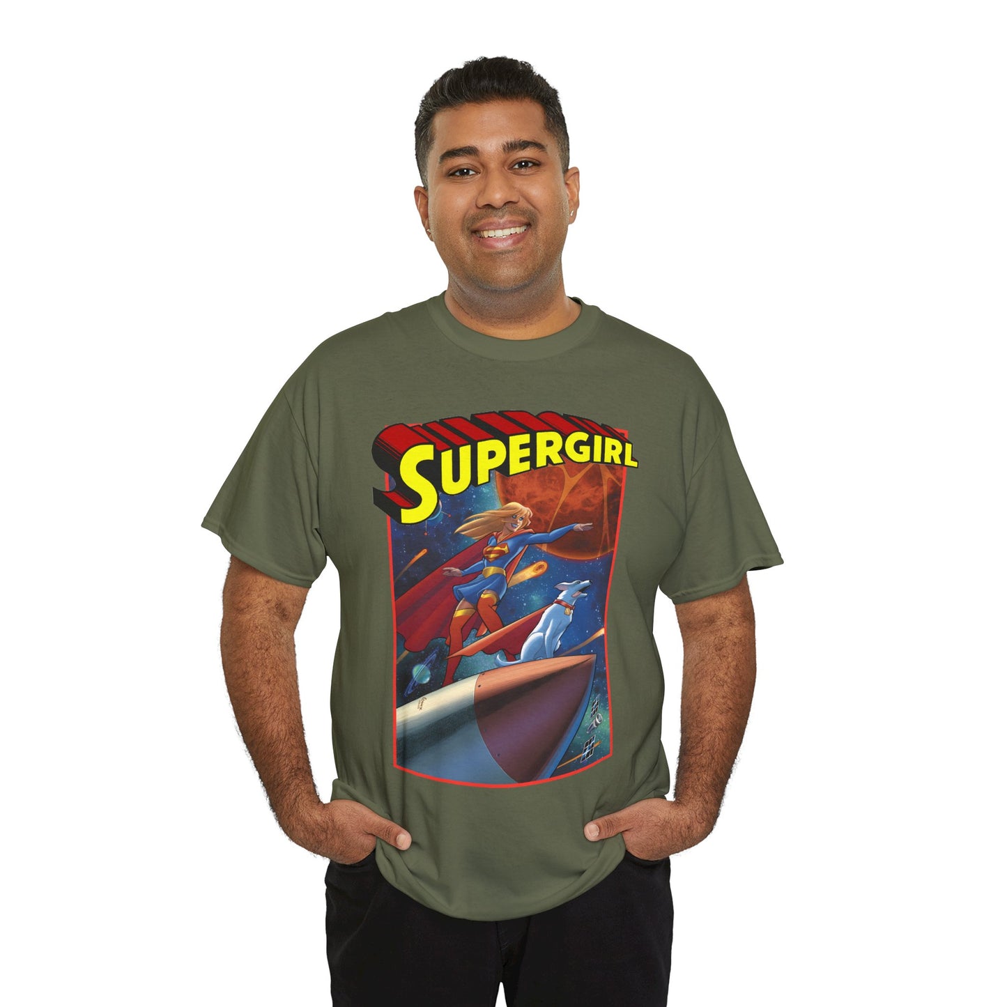 Supergirl & Krypto T-Shirt - Amanda Conner Art - Kara from Krypton - Superman's Pet Superdog - DC Comics