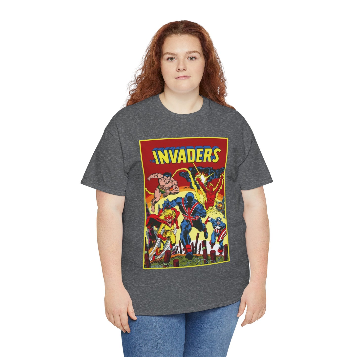 Invaders T-Shirt - Captain America, Human Torch, Namor, Spitfire - World War II Soldiers - Golden Age Heroes - Marvel Comics