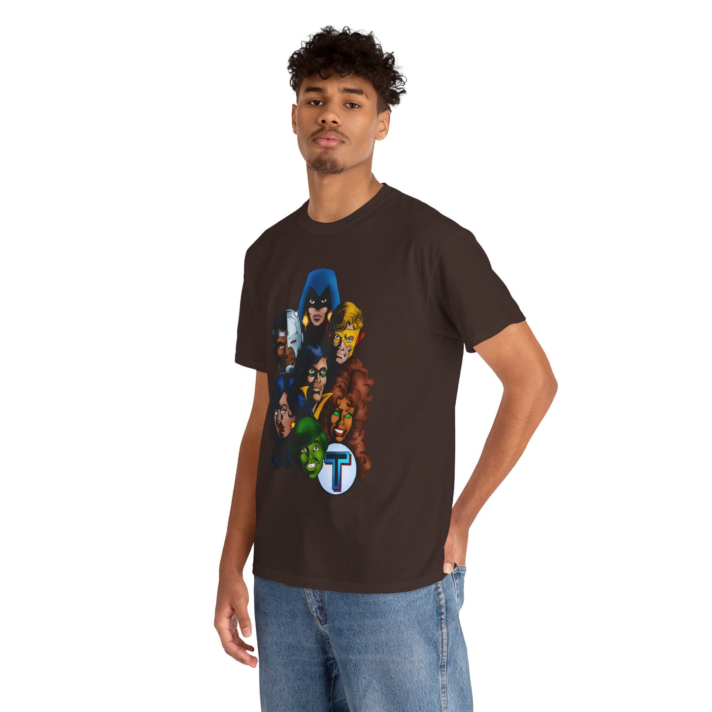 New Teen Titans T-Shirt - George Perez Art - Robin, Wonder Girl, Cyborg, Raven, Starfire, Kid Flash - DC Comics