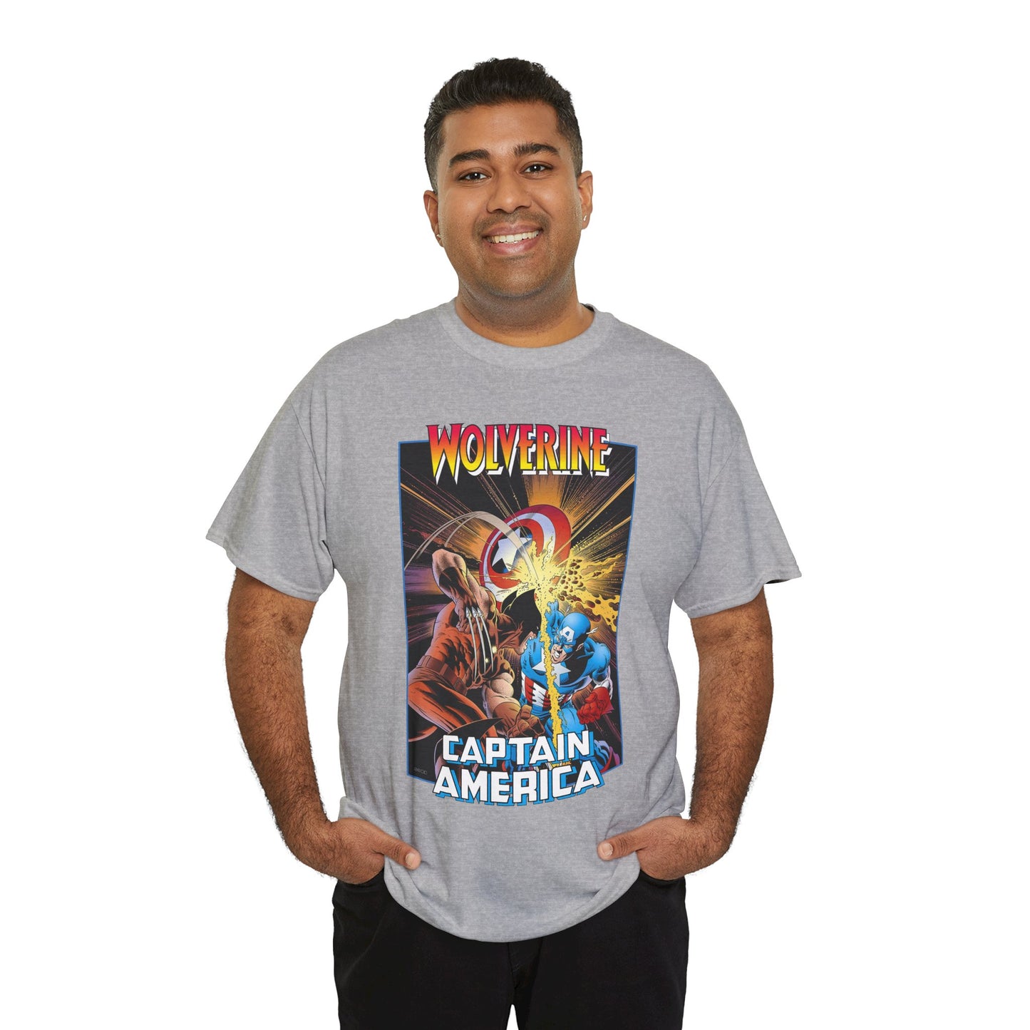 Wolverine Vs Captain America T-Shirt - Mike Zeck Classic Art - Marvel Comics