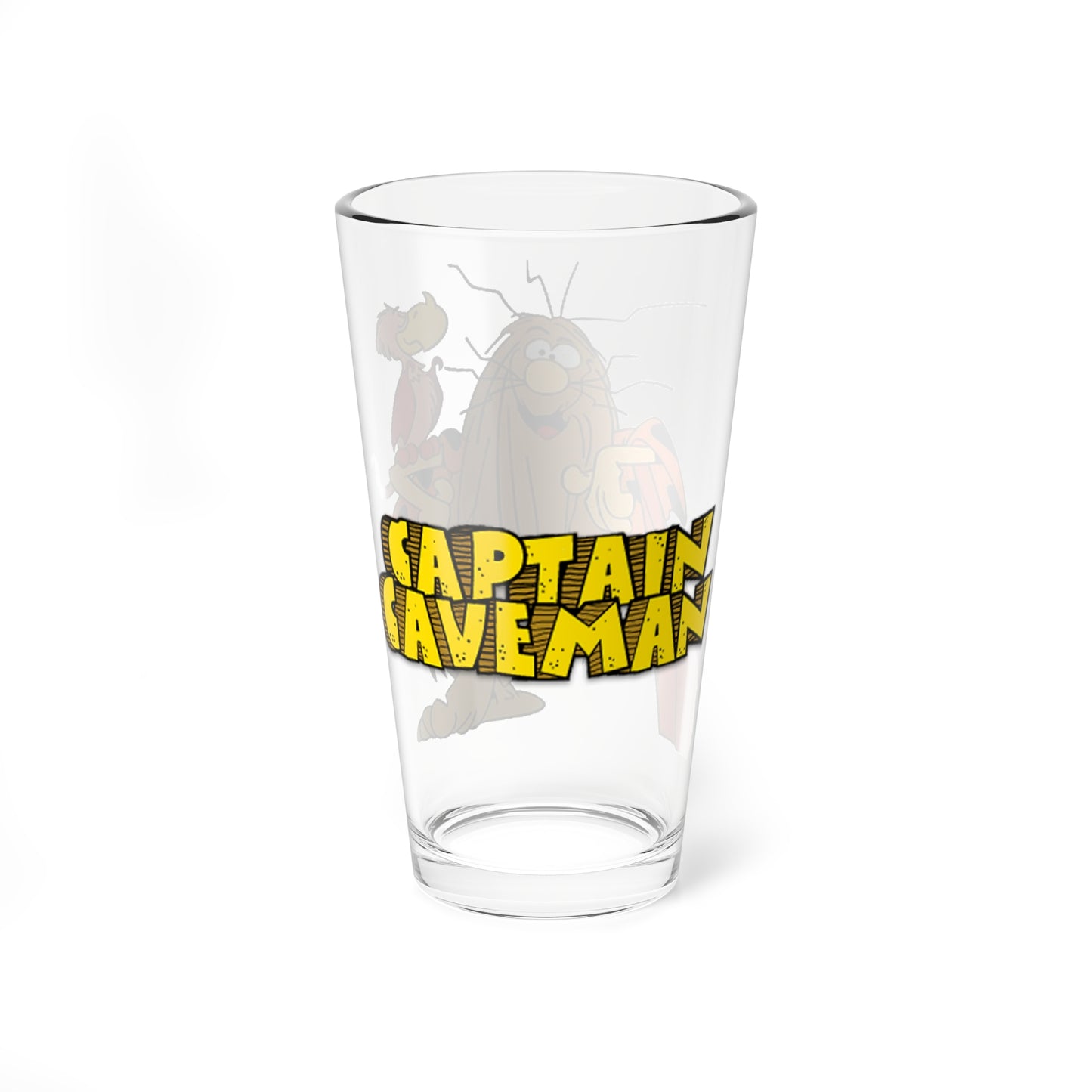 Captain Caveman Pint Glass, 16oz - Hanna-Barbera - Saturday Morning Cartoons - Animated Prehistoric Superhero