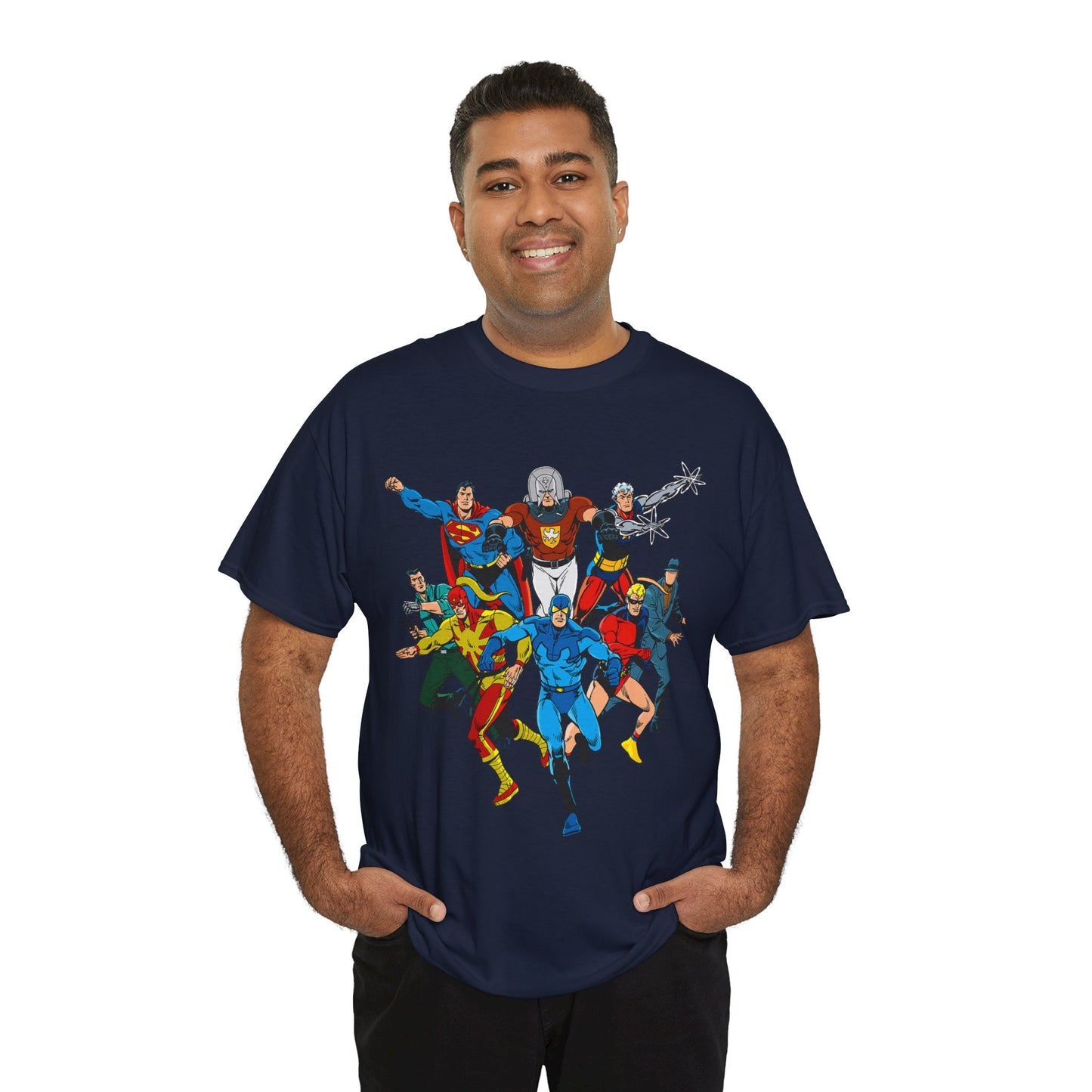 Charlton Characters T-Shirt - DC Comics - Captain Atom, Peacemaker, The Question, Blue Beetle, Judomaster