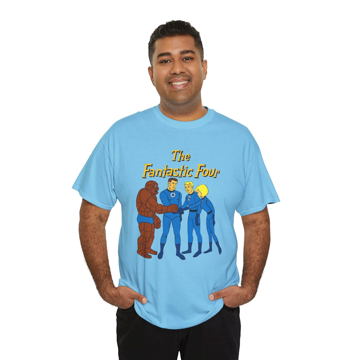 Fantastic Four T-Shirt - Hanna-Barbera 1960s Cartoon - Human Torch, The Thing, Invisible Woman - Marvel Comics