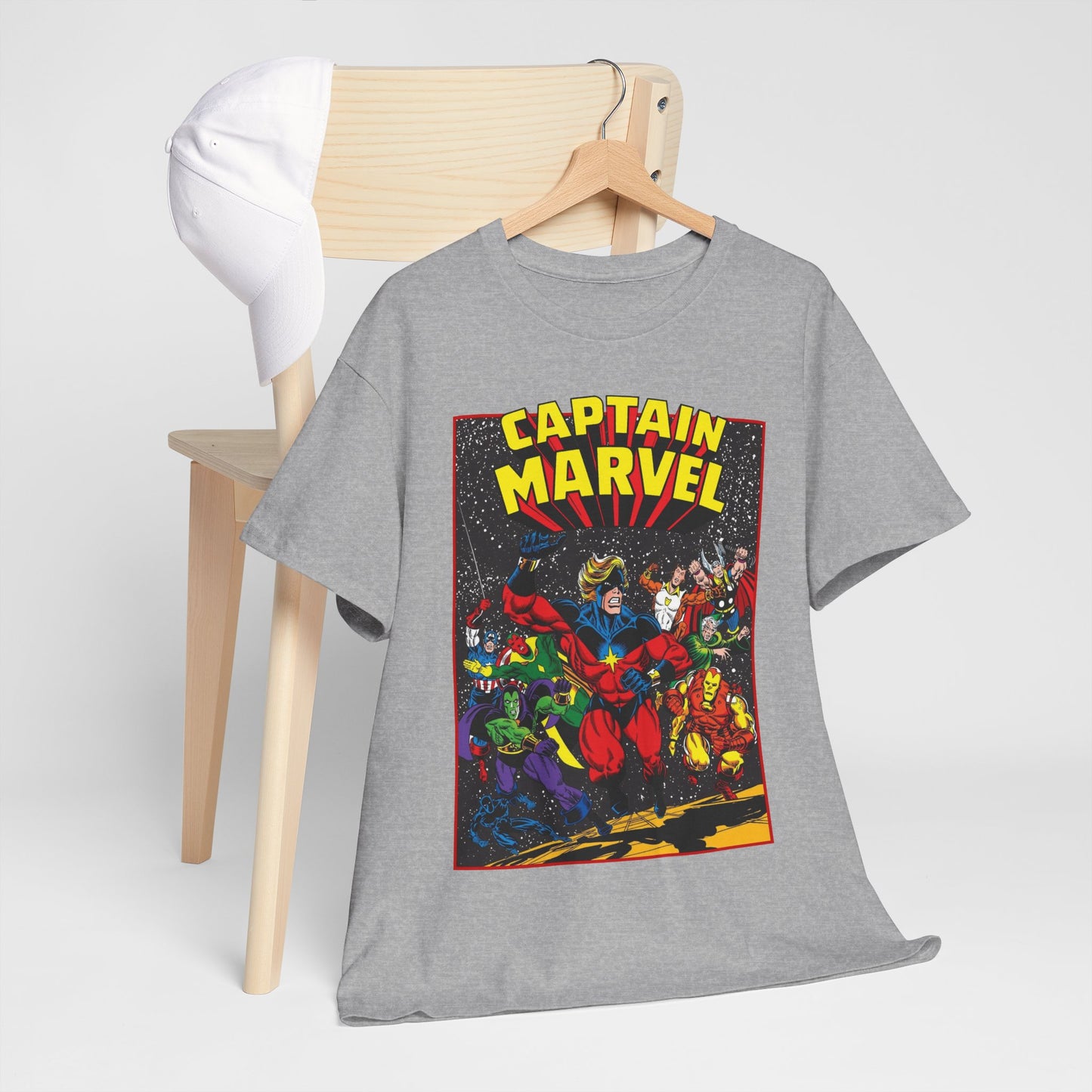Captain Marvel T-Shirt - Marvel Comics - Jim Starlin Art - Mar-Vell - Kree - Cosmic Hero