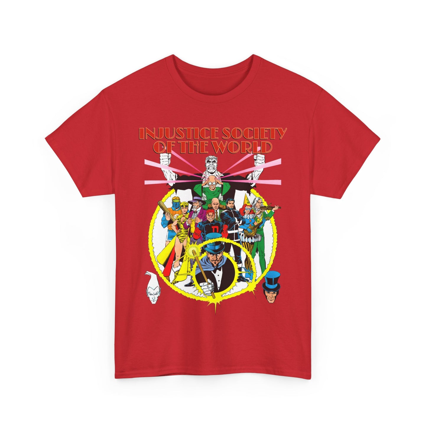 Injustice Society of America T-Shirt - George Perez Art - Justice Society/JSA Foes - Solomon Grundy, Huntress, Per Degaton, The Shade, Vandal Savage - DC Comics - Golden Age