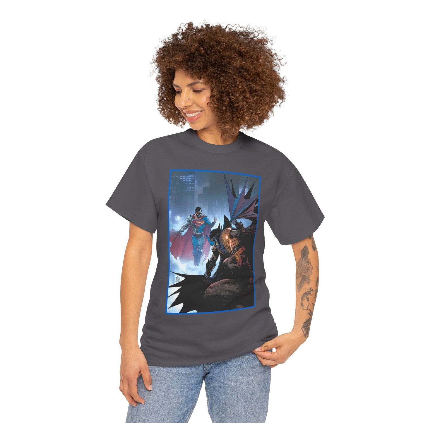 Cyborg Superman Vs Azrael Batman T-Shirt - Lee Weeks Art - Reign of the Superman, Knightfall - World's Finest Variant Cover Art - DC Comics