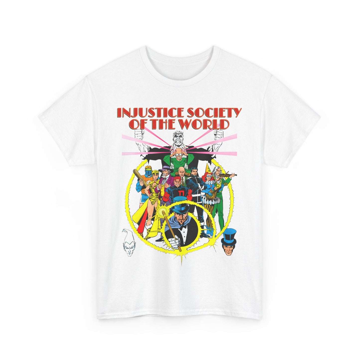 Injustice Society of America T-Shirt - George Perez Art - Justice Society/JSA Foes - Solomon Grundy, Huntress, Per Degaton, The Shade, Vandal Savage - DC Comics - Golden Age