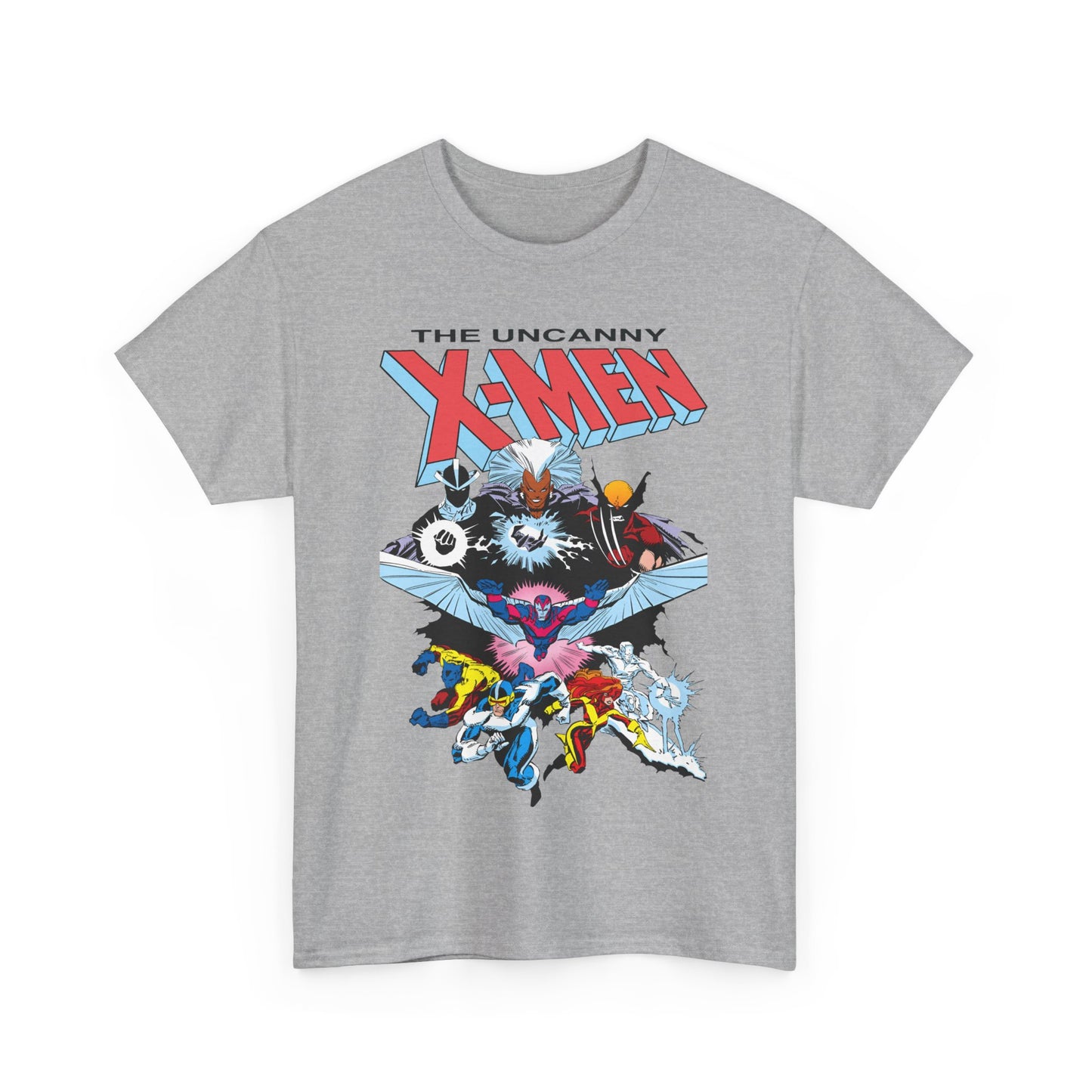 X-Men/X-Factor T-Shirt - Cyclops, Storm, Jean Grey, Iceman, Beast, Wolverine - Marvel Comics - From the Inferno Storyline - Mutant Battle