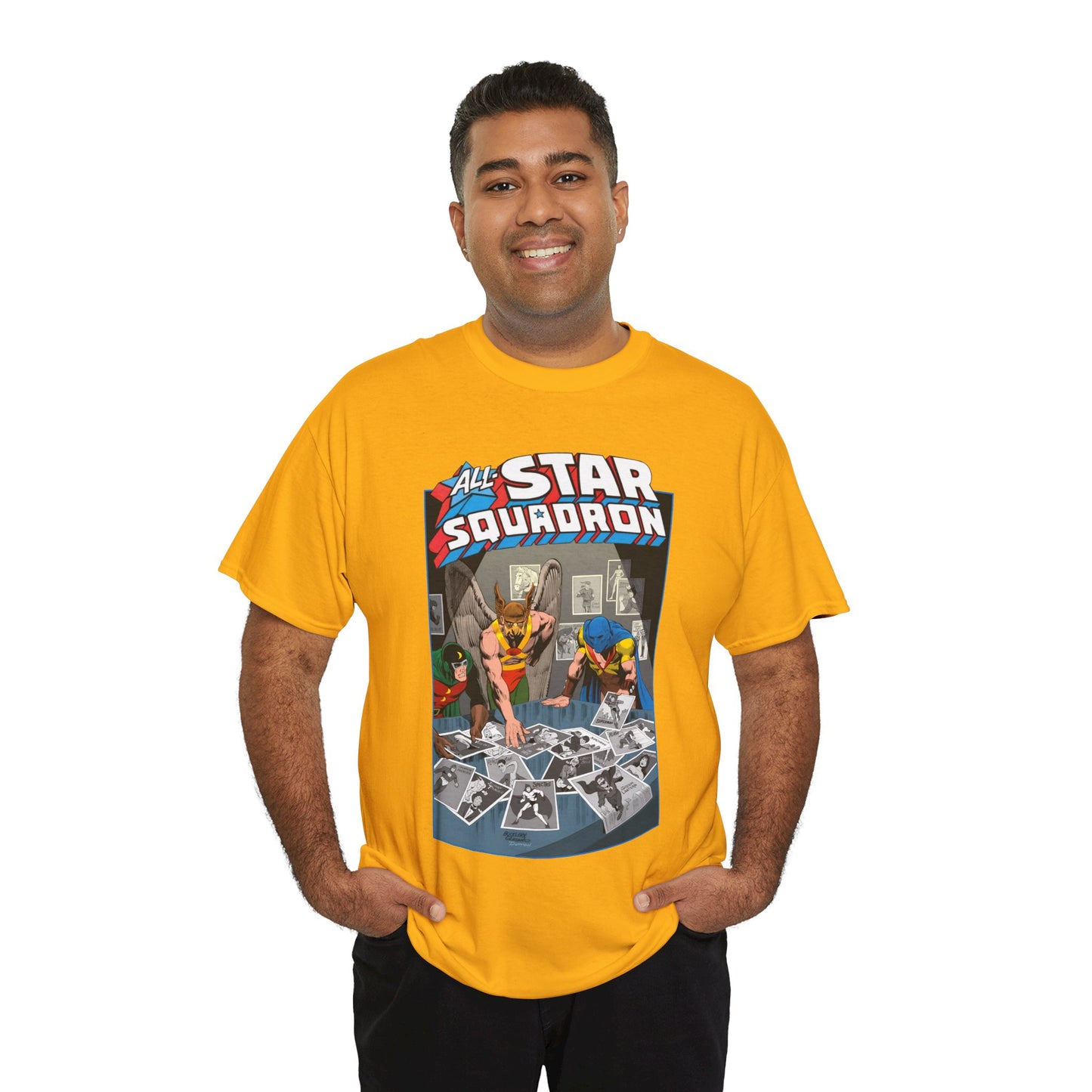 All-Star Squadron T-Shirt - Jerry Ordway Art - Hawkman, Doctor Mid-Nite, Atom - Justice Society JSA - #1 Cover - DC Comics