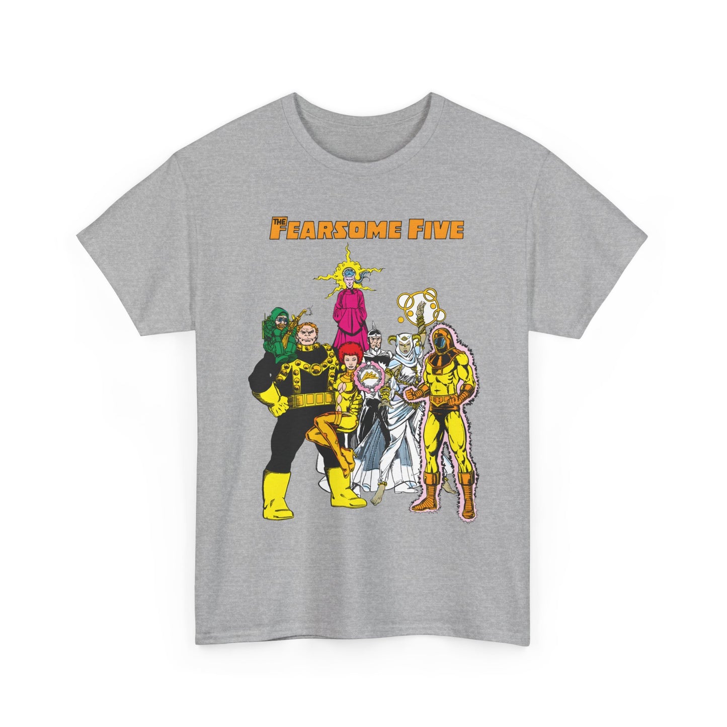 Fearsome Five T-Shirt - George Perez Art - Dr Light, Shimmer, Mammoth, Gizmo, Psimon, Jinx, Neutron - Who's Who Art - DC Comics