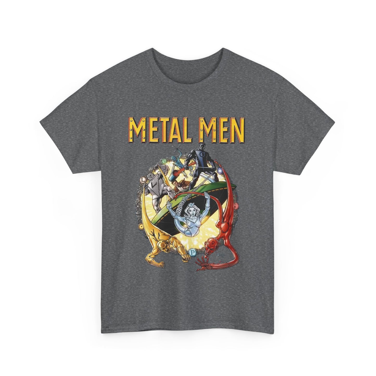 Metal Men T-Shirt - George Perez Art - DC Comics - Classic Silver Age Team - Mercury, Iron, Tin, Gold