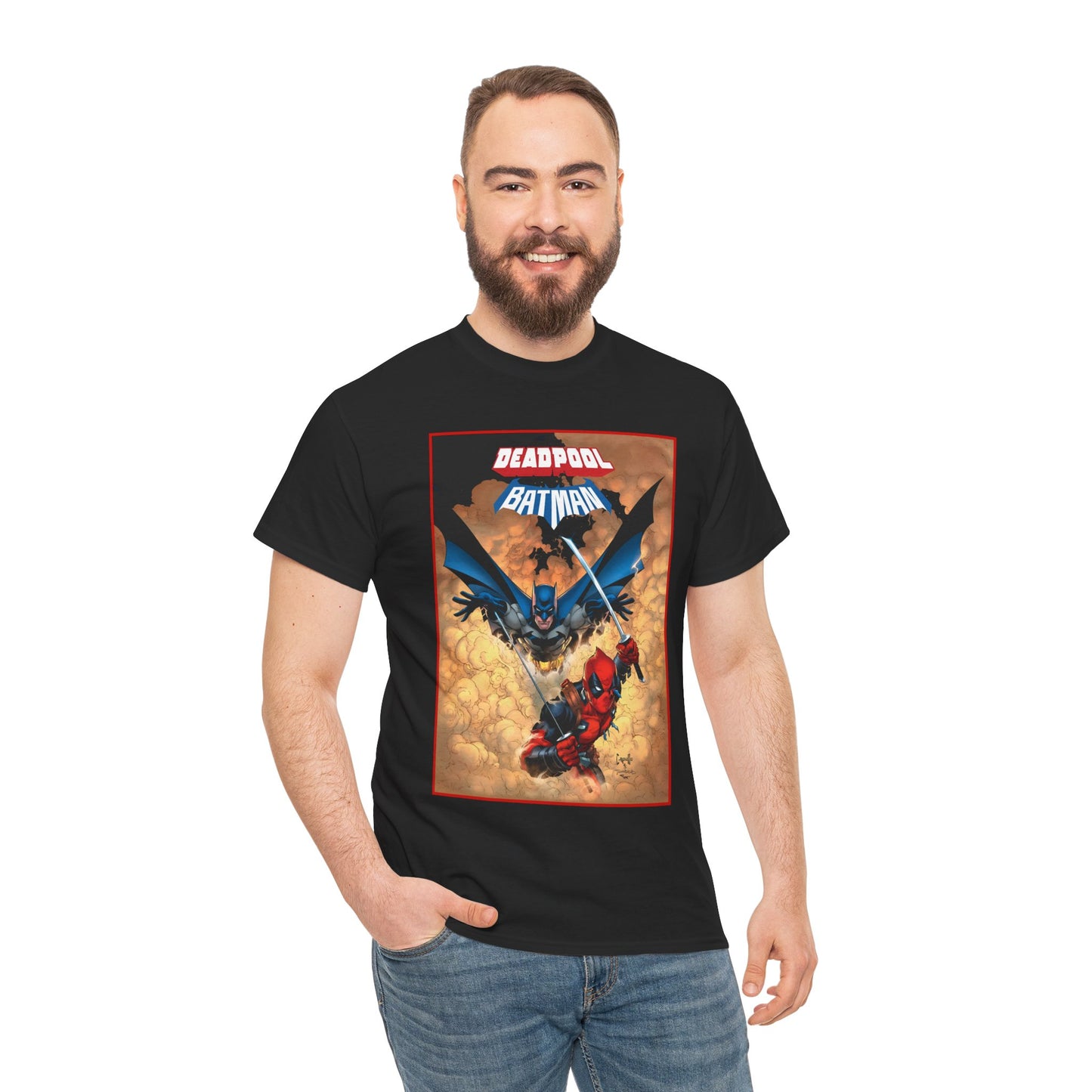 Deadpool & Batman T-Shirt - Greg Capullo Art - DC & Marvel Comics - Crossover - Slade Wilson, Bruce Wayne - 2025
