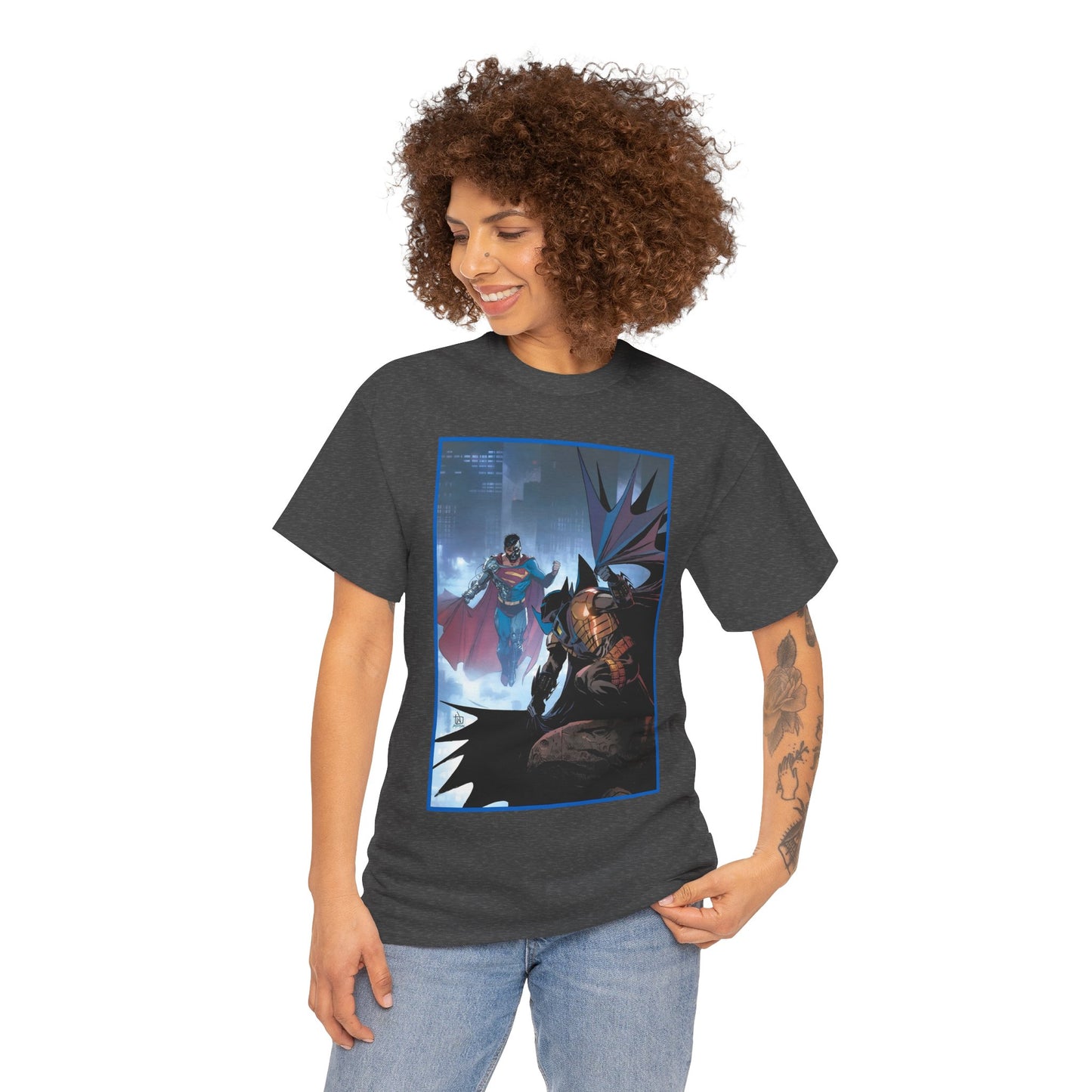 Cyborg Superman Vs Azrael Batman T-Shirt - Lee Weeks Art - Reign of the Superman, Knightfall - World's Finest Variant Cover Art - DC Comics