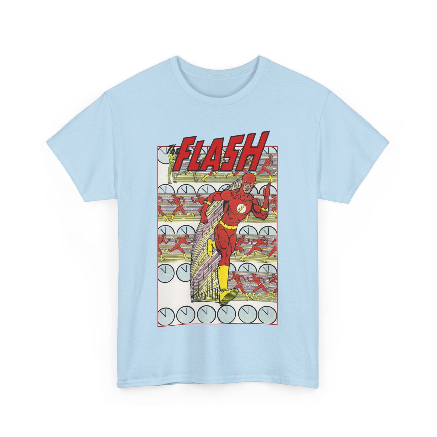 Flash T-Shirt - George Perez Art - JLA Postcard Set - 1980s Art - Justice League of America Satellite Era - Barry Allen, the Fastest Man Alive - DC Comics