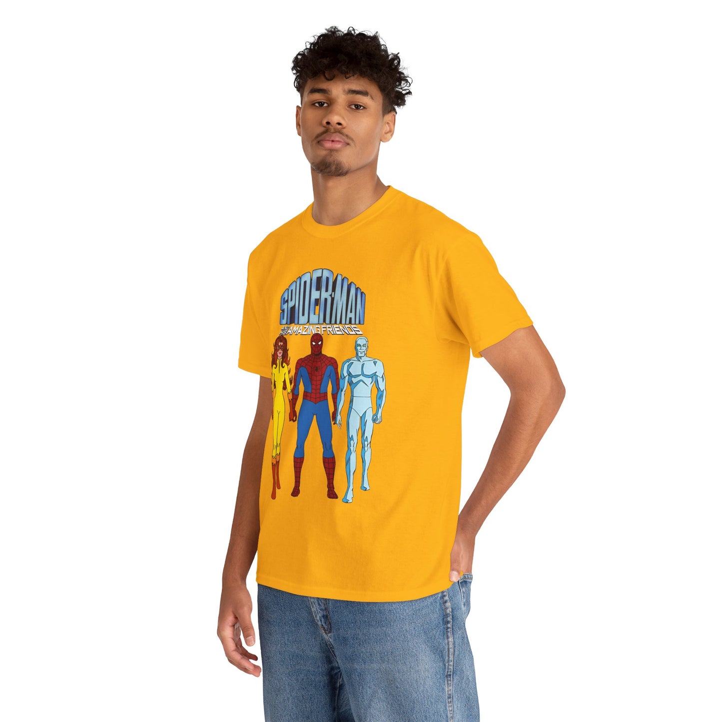 Spider-Man & His Amazing Friends T-Shirt - Spidey, Firestar, Iceman - Popular 1980s Marvel TV Cartoon - Marvel Comics