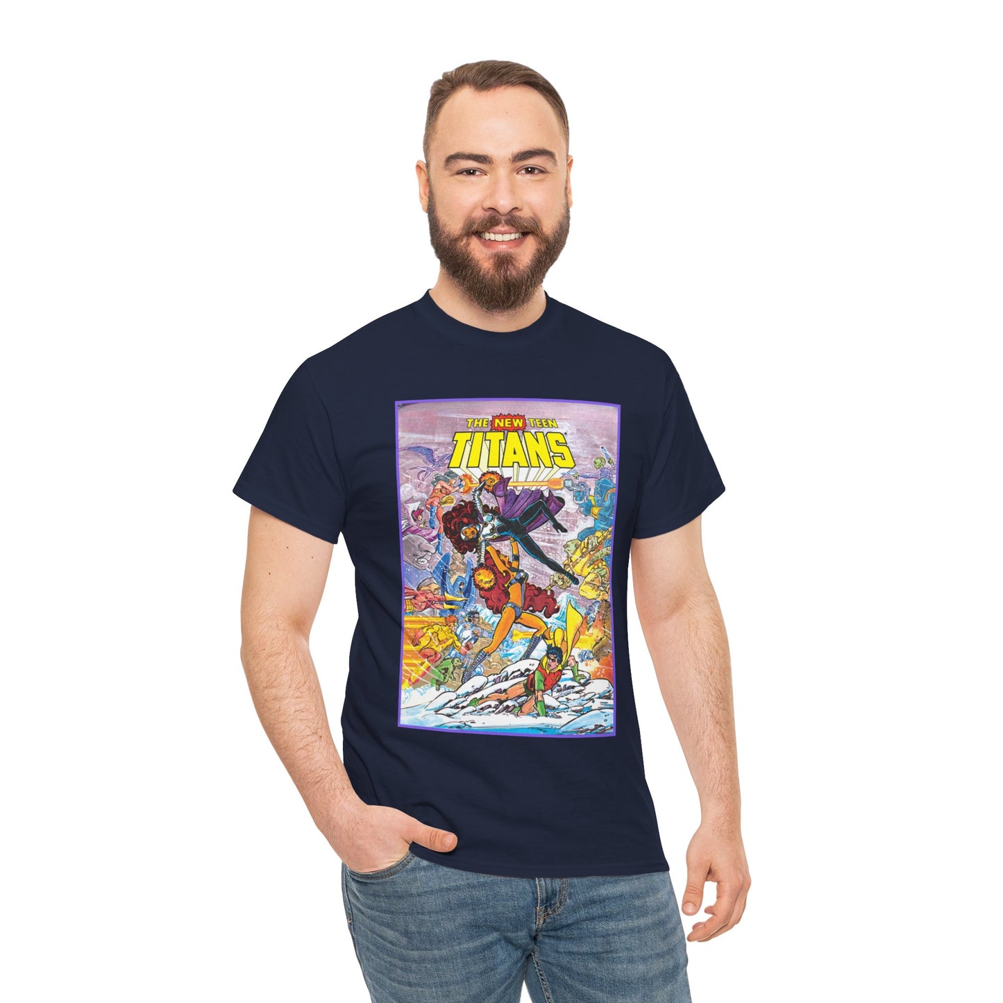 New Teen Titans T-Shirt - George Perez Art - Starfire Vs Blackfire - Omega Man - Annual #1 Cover - DC Comics