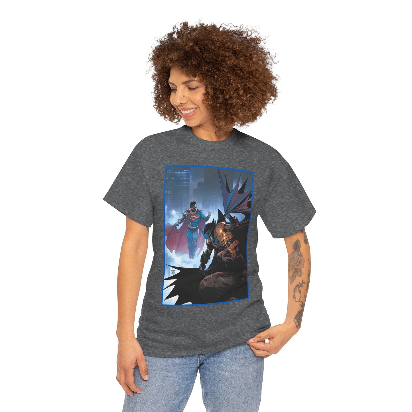 Cyborg Superman Vs Azrael Batman T-Shirt - Lee Weeks Art - Reign of the Superman, Knightfall - World's Finest Variant Cover Art - DC Comics