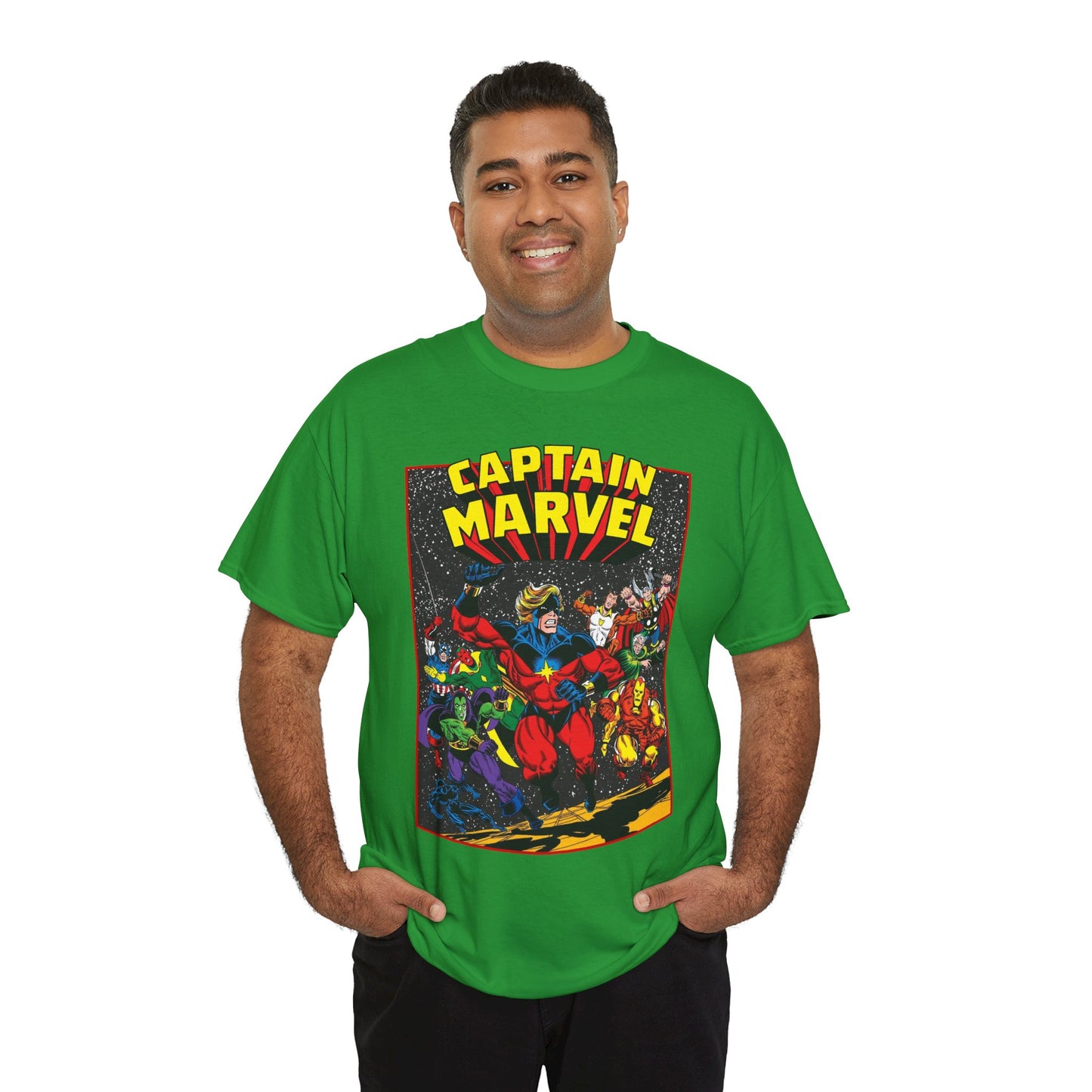 Captain Marvel T-Shirt - Marvel Comics - Jim Starlin Art - Mar-Vell - Kree - Cosmic Hero
