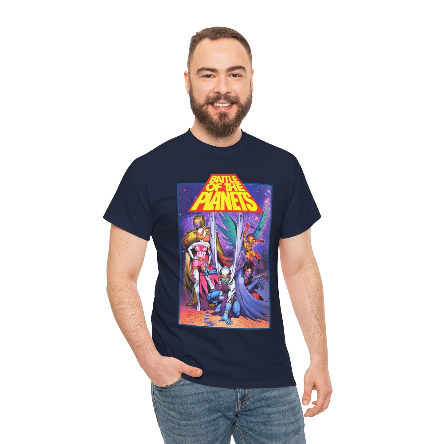 Battle of the Planets T-Shirt - Marc Silvestri Art - G-Force - Popular Gatchaman Cartoon - Mark, Jason, Princess, Keyop, and Tiny
