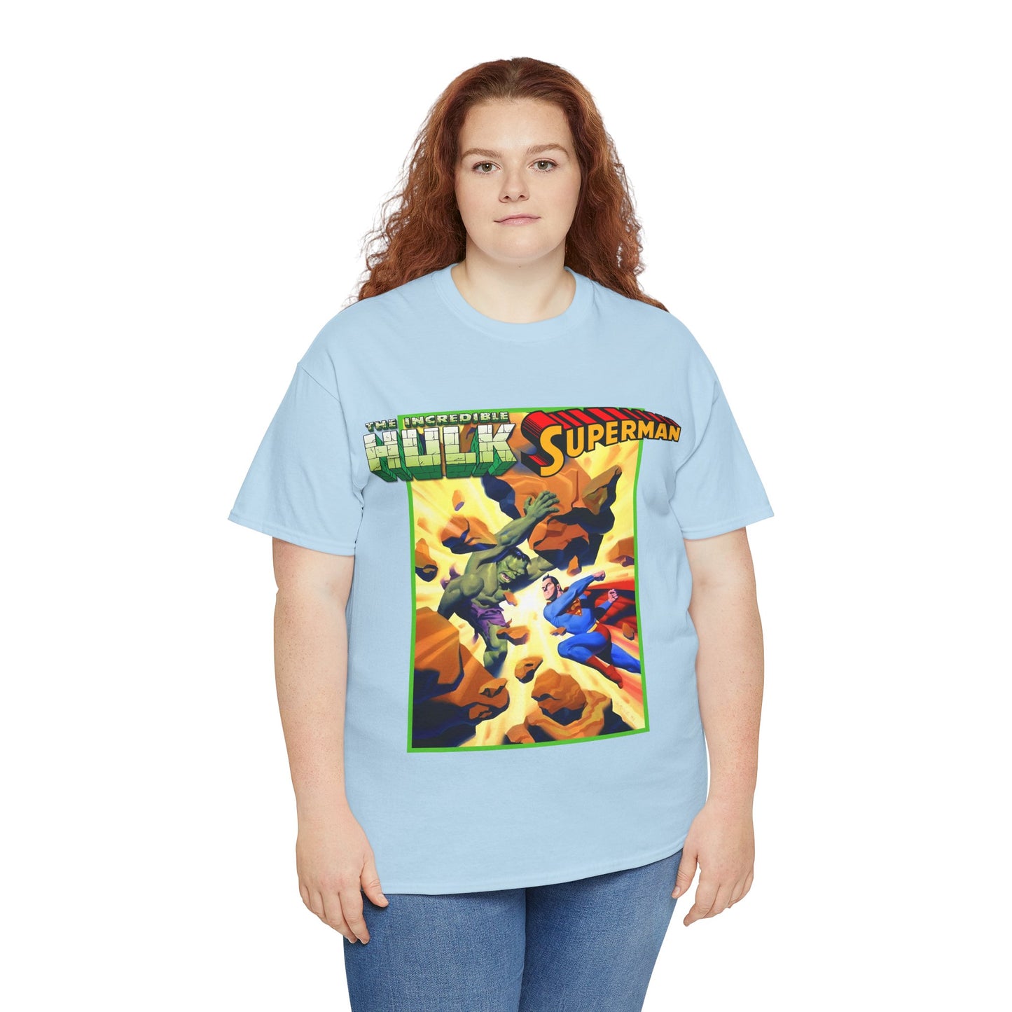 Incredible Hulk Vs Superman T-Shirt - Amazing Steve Rude Art - DC Comics & Marvel 90s Crossover - Bruce Banner, Clark Kent