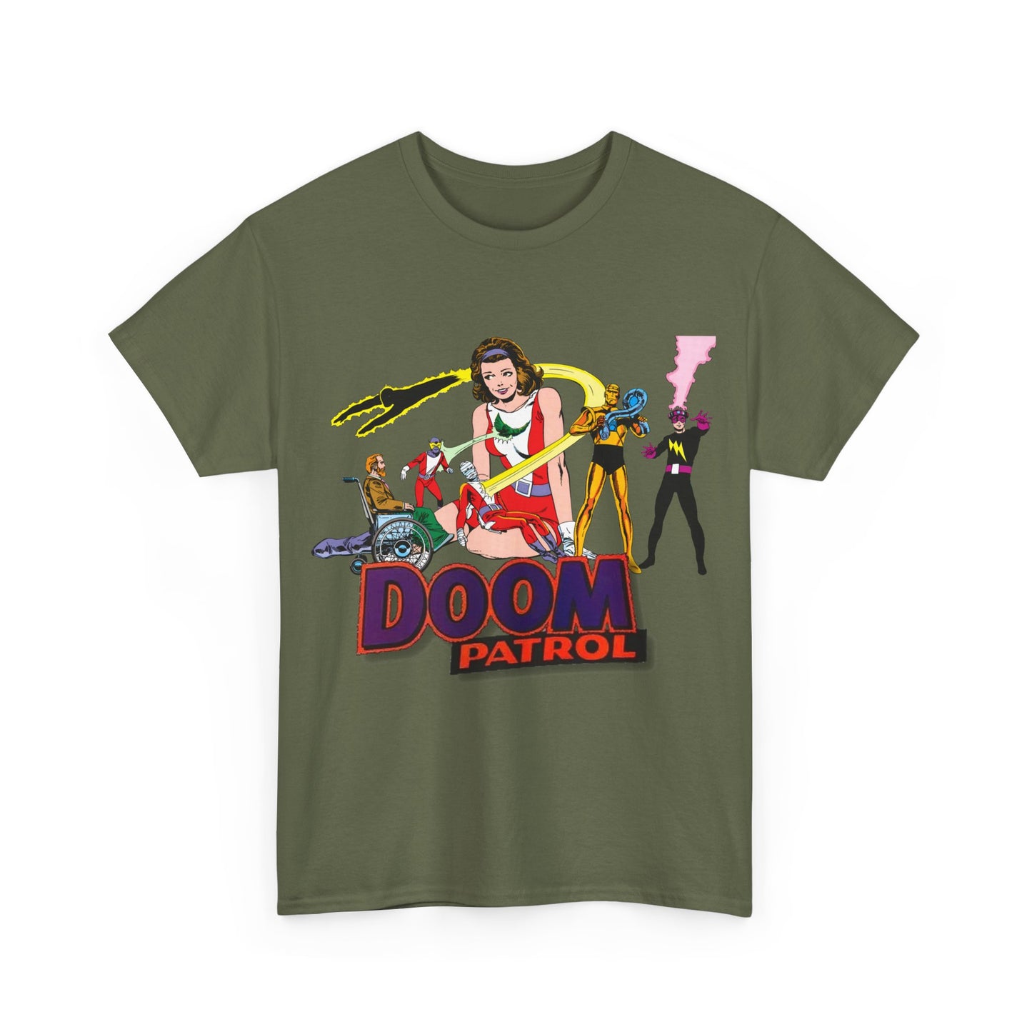 Doom Patrol T-Shirt - John Byrne Art - DC Comics Who's Who Art - Beast Boy, Robotman, Mento, Elasti-Girl, Negative Man, The Chief