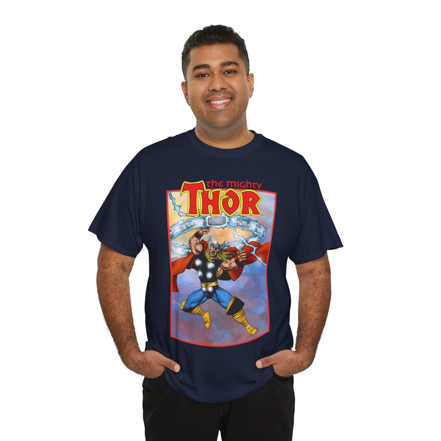 The Mighty Thor T-Shirt - George Perez Art - Mjolnir - Avengers Member - God of Thunder - Asgard Warrior - Marvel Comics