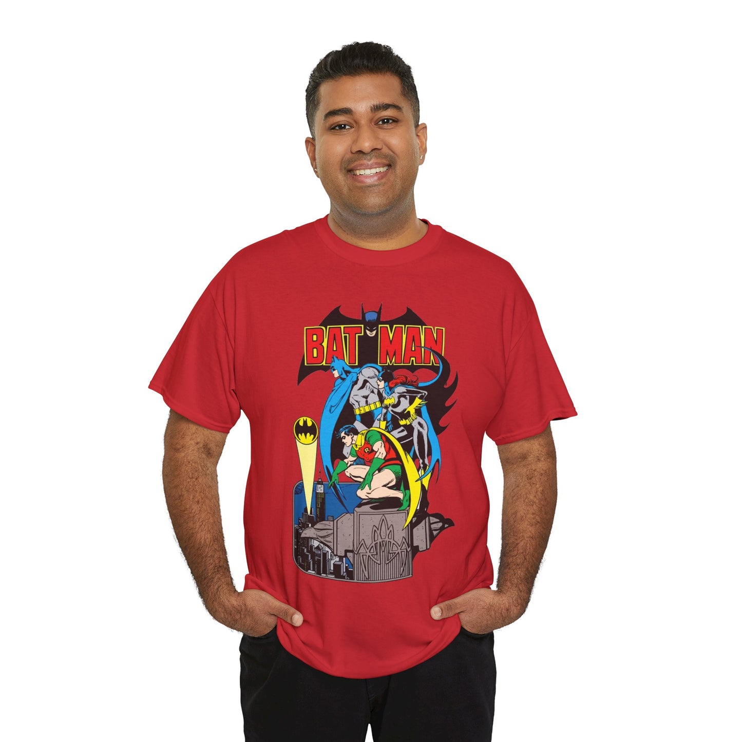Batman, Robin & Batgirl T-Shirt - José Luis García-López Art - DC Comics Style Guide - 1970s Retro Art - Gotham City - Bat Signal