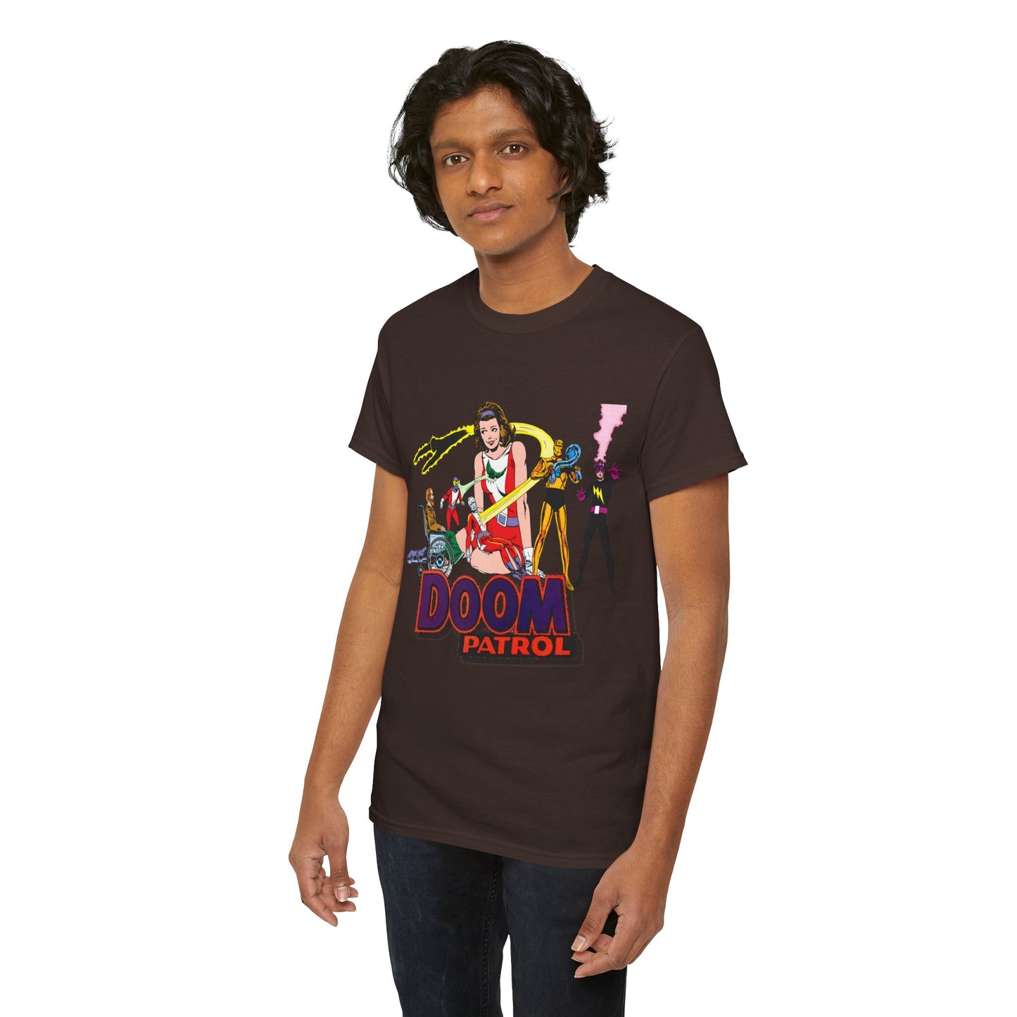 Doom Patrol T-Shirt - John Byrne Art - DC Comics Who's Who Art - Beast Boy, Robotman, Mento, Elasti-Girl, Negative Man, The Chief