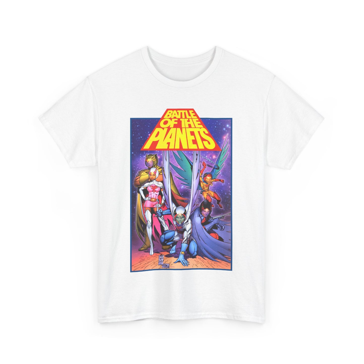 Battle of the Planets T-Shirt - Marc Silvestri Art - G-Force - Popular Gatchaman Cartoon - Mark, Jason, Princess, Keyop, and Tiny