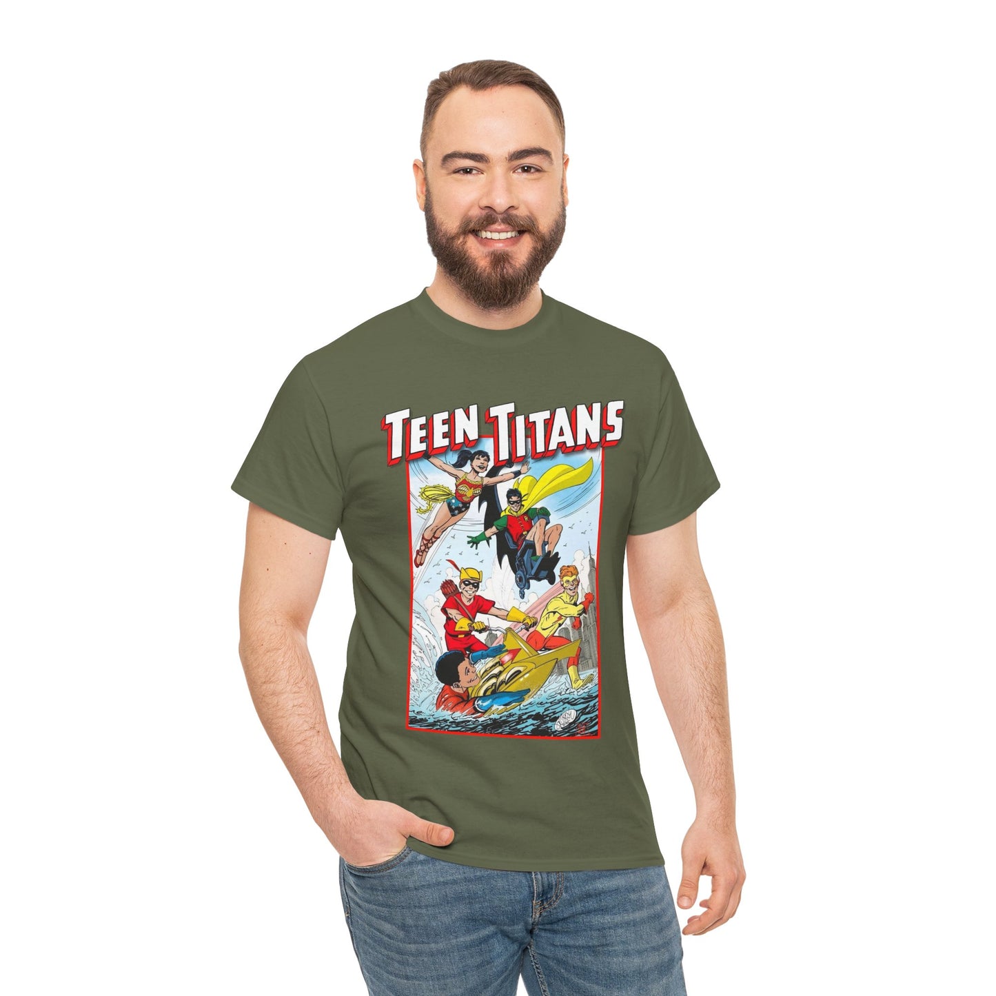 Teen Titans T-Shirt - John Byrne Art - Robin, Wonder Girl, Kid Flash, Speedy, Aqualad - DC Comics