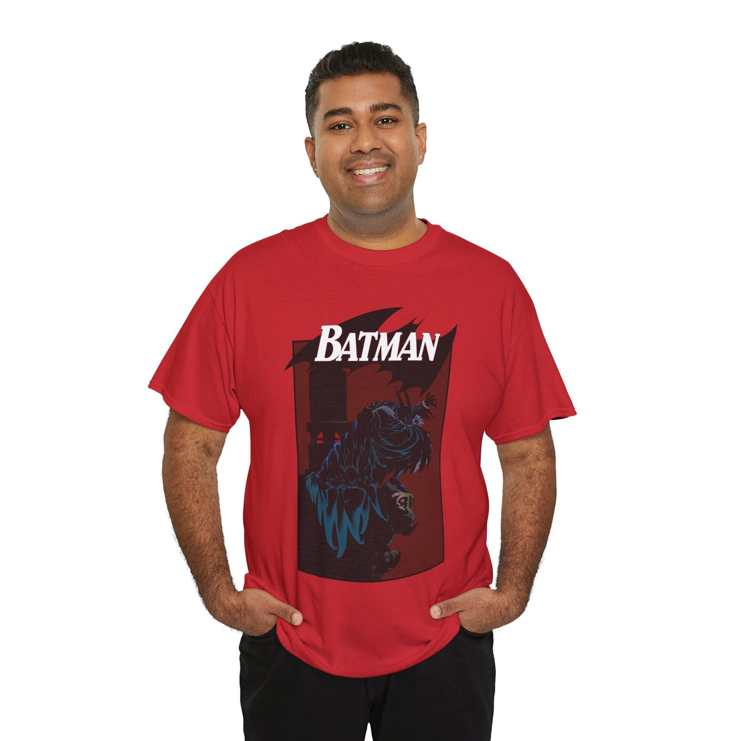 Batman T-Shirt - Kelley Jones Art - 1990s Dark Knight Detective Artwork - Perched on a Gargoyle - DC Comics