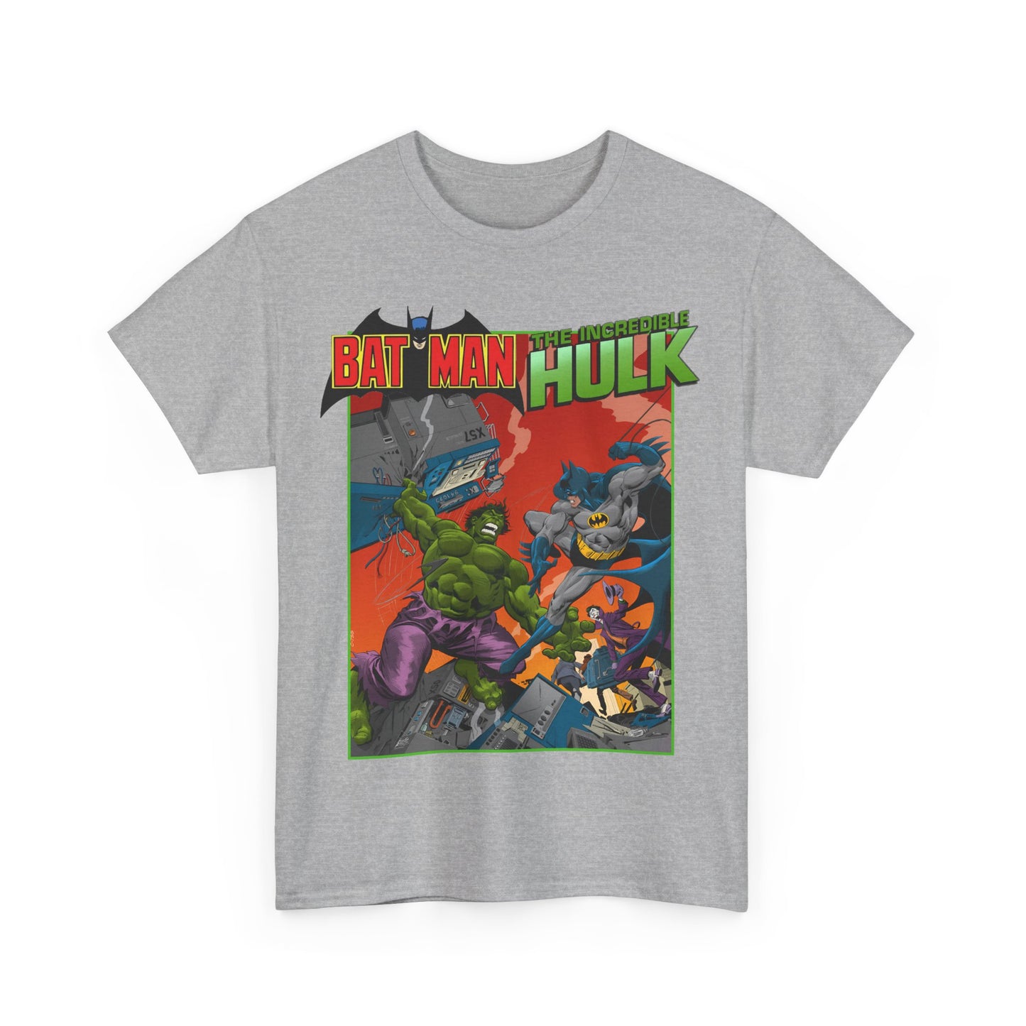 Batman Vs Incredible Hulk T-Shirt - DC Comics & Marvel - Joker - 1970s Team-Up