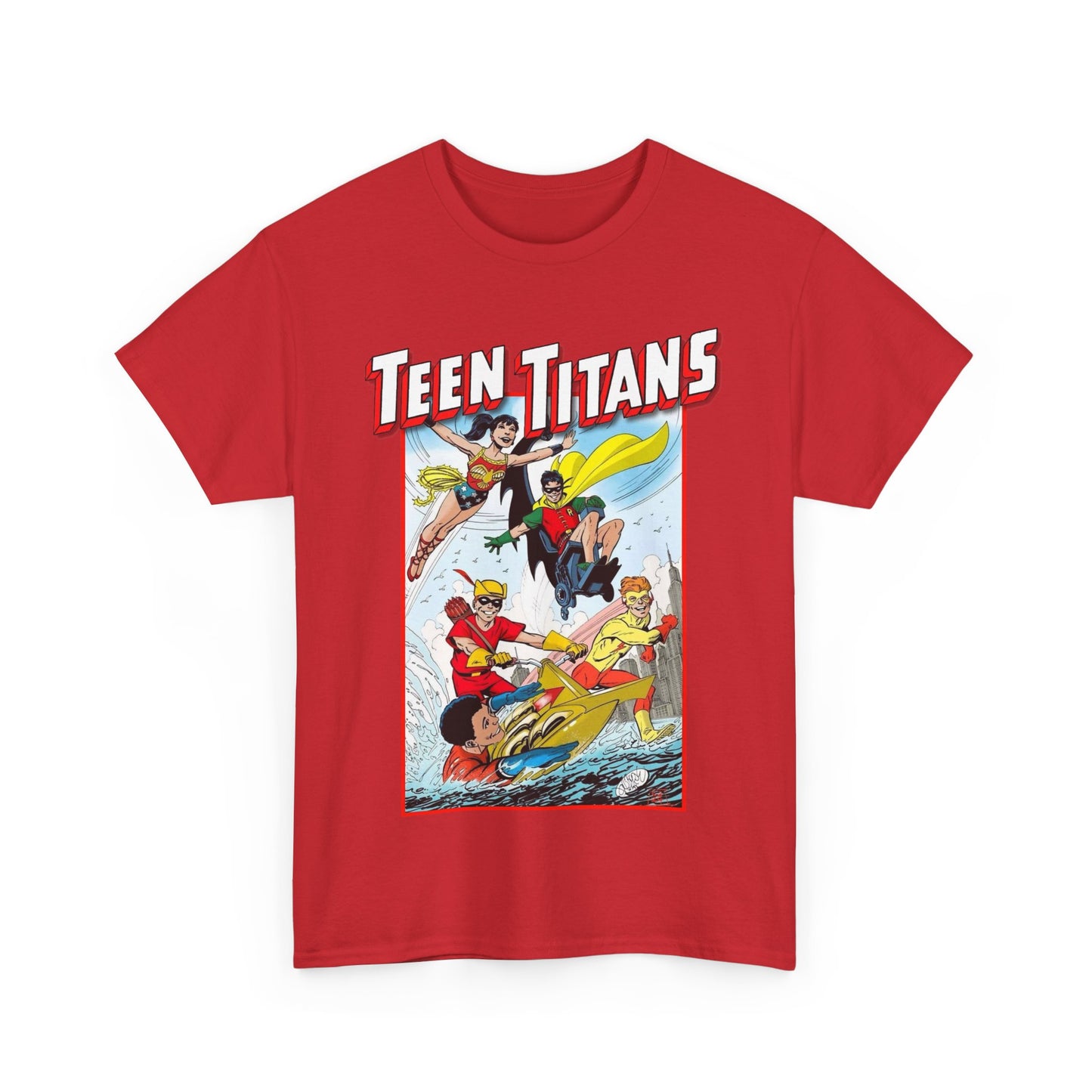 Teen Titans T-Shirt - John Byrne Art - Robin, Wonder Girl, Kid Flash, Speedy, Aqualad - DC Comics