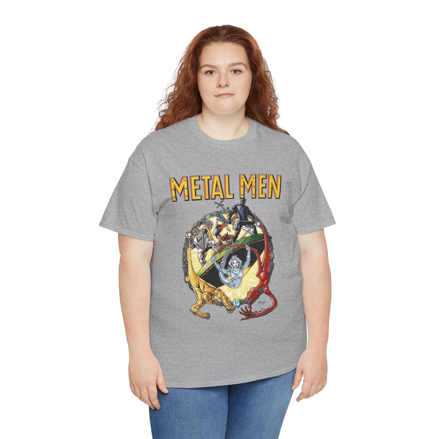Metal Men T-Shirt - George Perez Art - DC Comics - Classic Silver Age Team - Mercury, Iron, Tin, Gold