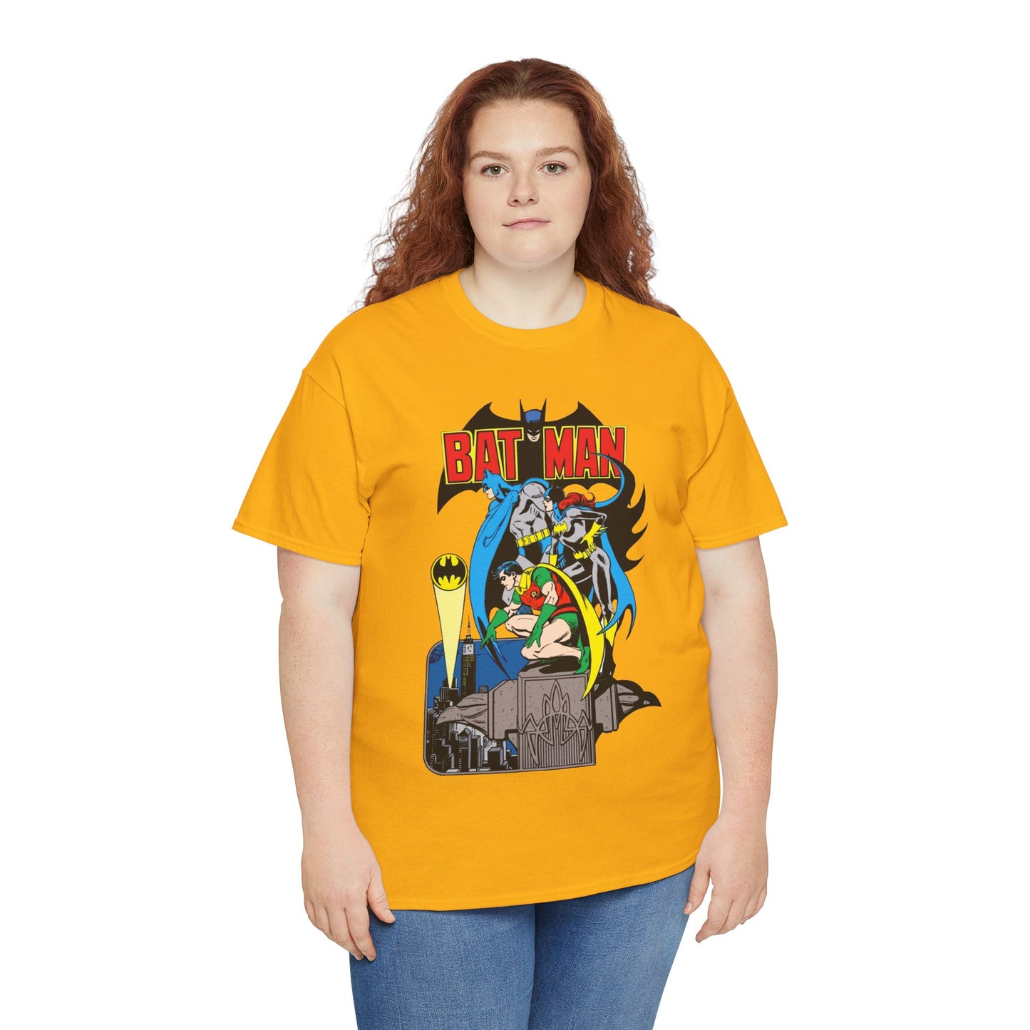 Batman, Robin & Batgirl T-Shirt - José Luis García-López Art - DC Comics Style Guide - 1970s Retro Art - Gotham City - Bat Signal