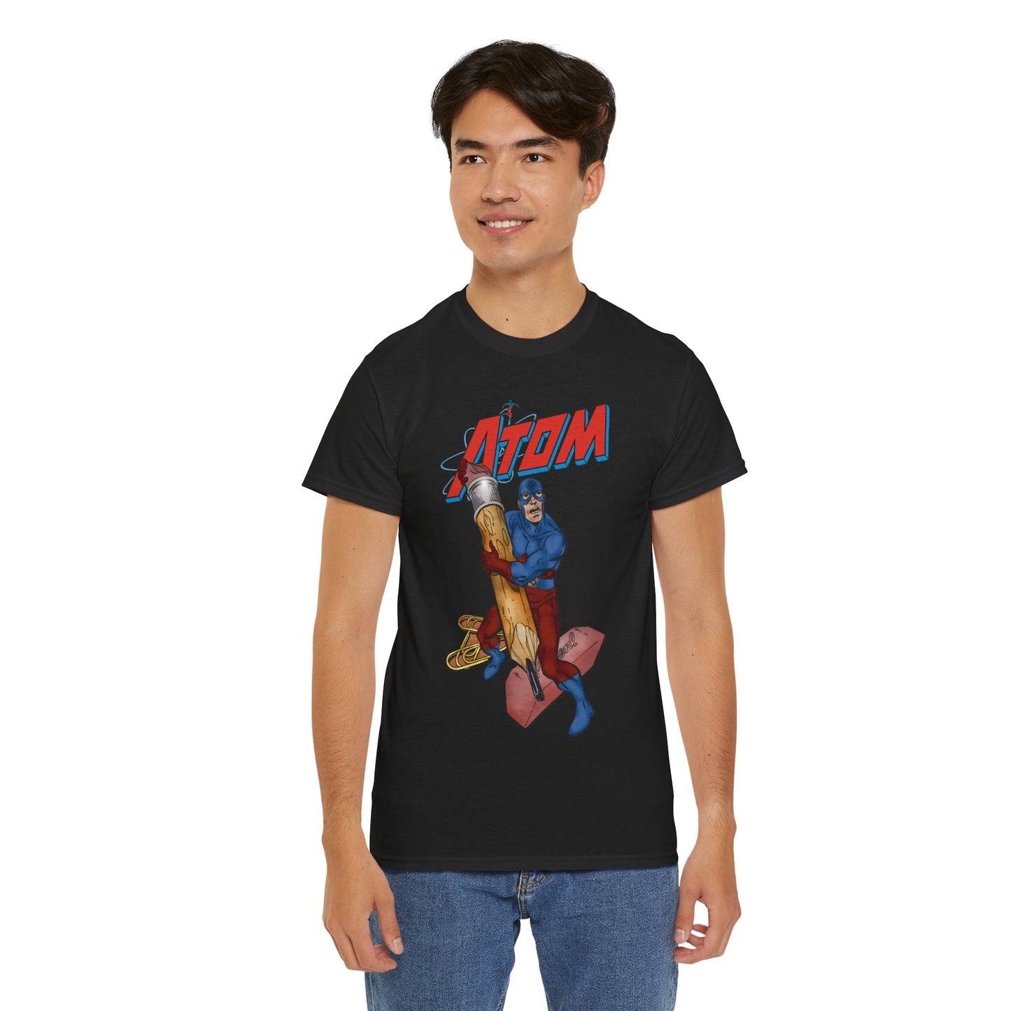 Atom T-Shirt - John Byrne Art - Ray Palmer, Justice League Member - Professor at Ivy University - DC Comics
