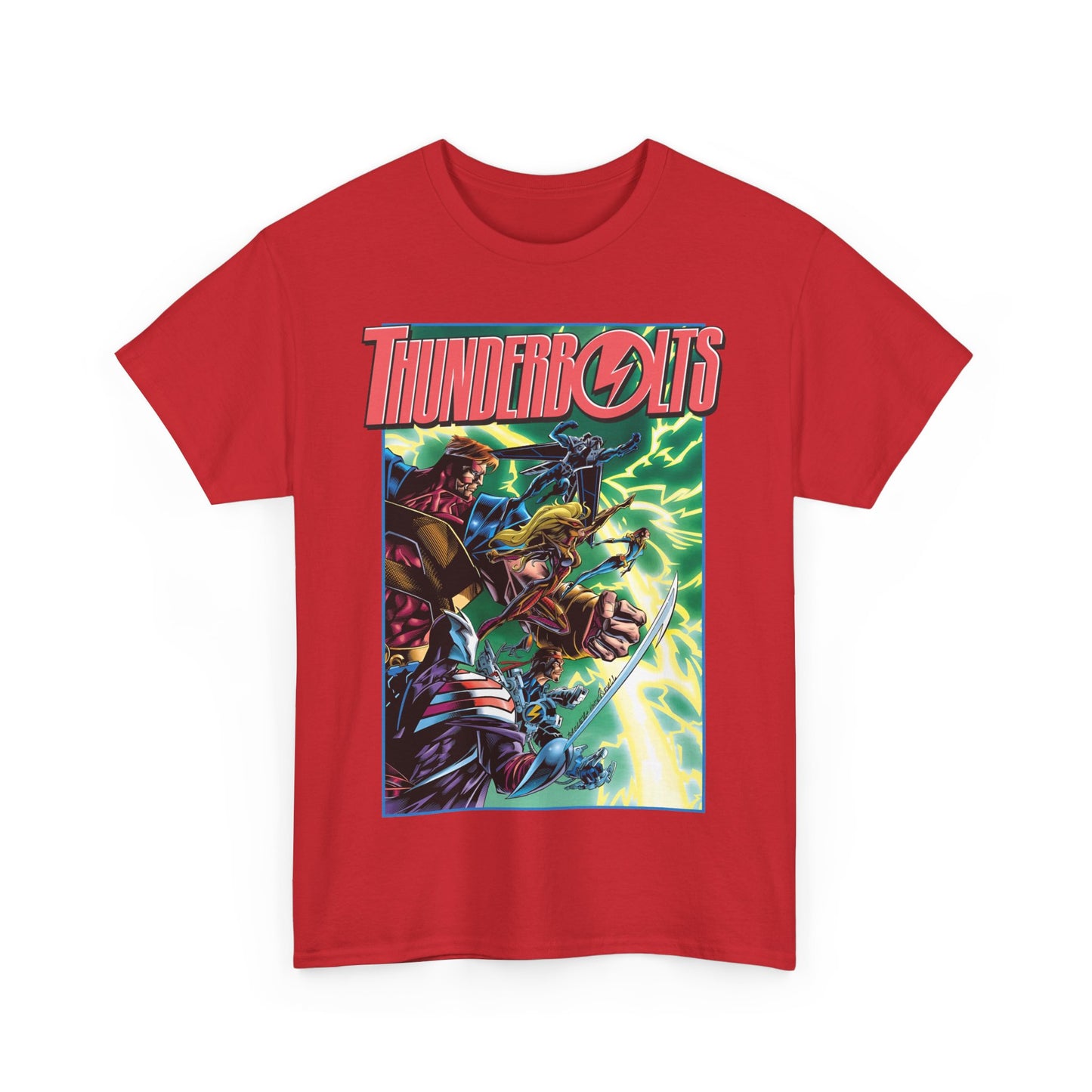 Thunderbolts T-Shirt - Amazing Mark Bagley Art - Citizen V, MACH-1, Atlas, Songbird, Fixer, Techno - Marvel Comics Characters - Avengers Connection