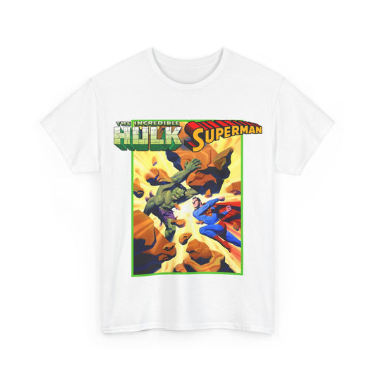 Incredible Hulk Vs Superman T-Shirt - Amazing Steve Rude Art - DC Comics & Marvel 90s Crossover - Bruce Banner, Clark Kent