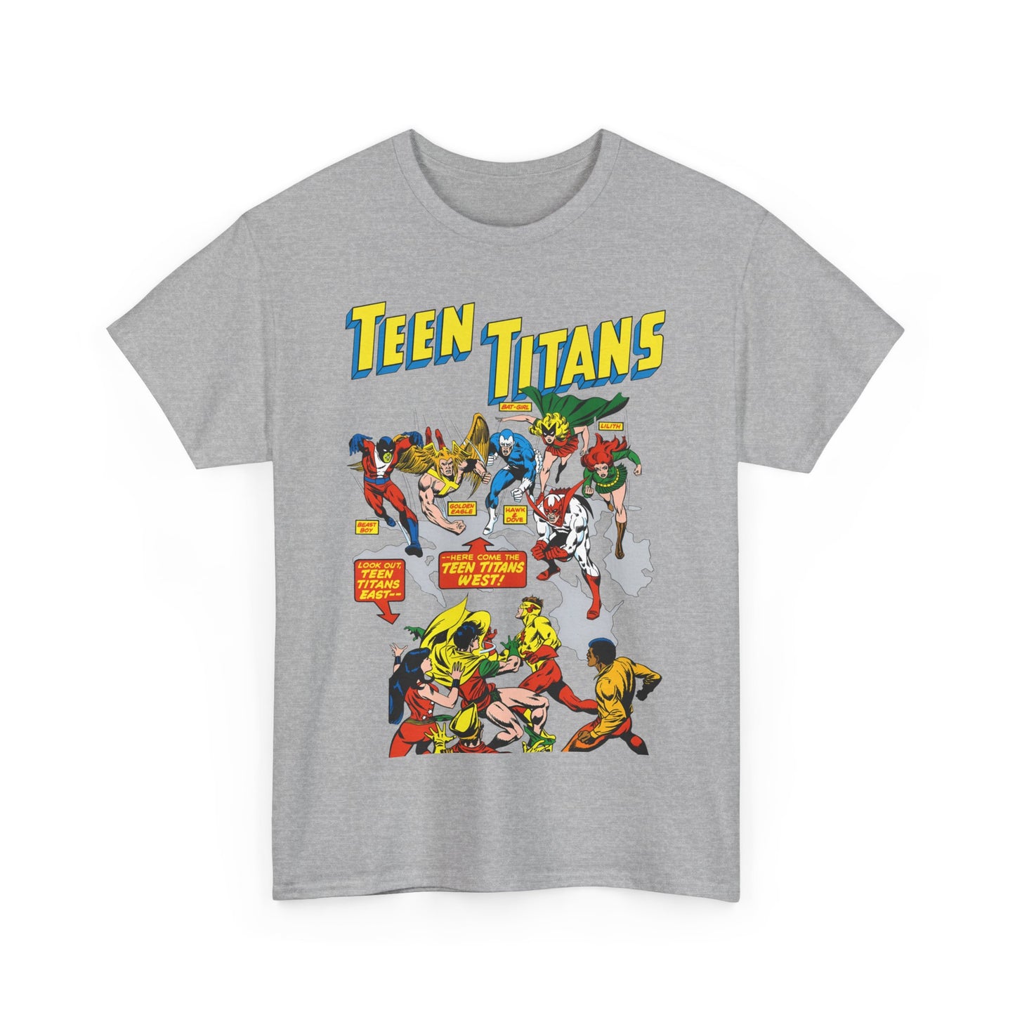 Teen Titans T-Shirt - Rick Buckler Art - Titans West, Lilith, Hawk & Dove, Beast Boy, Golden Eagle - DC Comics