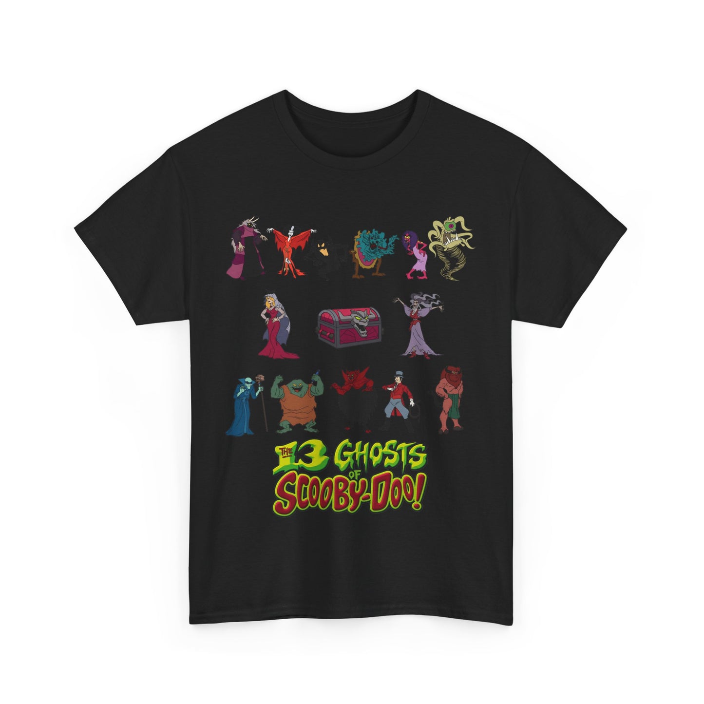 13 Ghosts of Scooby-Doo T-Shirt - Hanna-Barbera Saturday Morning Cartoon - Chest of Demons - Maldor, Queen Morbidia, Reflector Specter