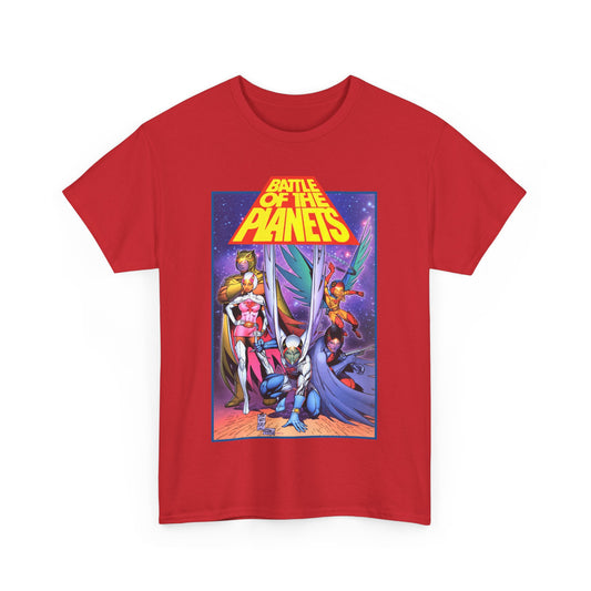 Battle of the Planets T-Shirt - Marc Silvestri Art - G-Force - Popular Gatchaman Cartoon - Mark, Jason, Princess, Keyop, and Tiny
