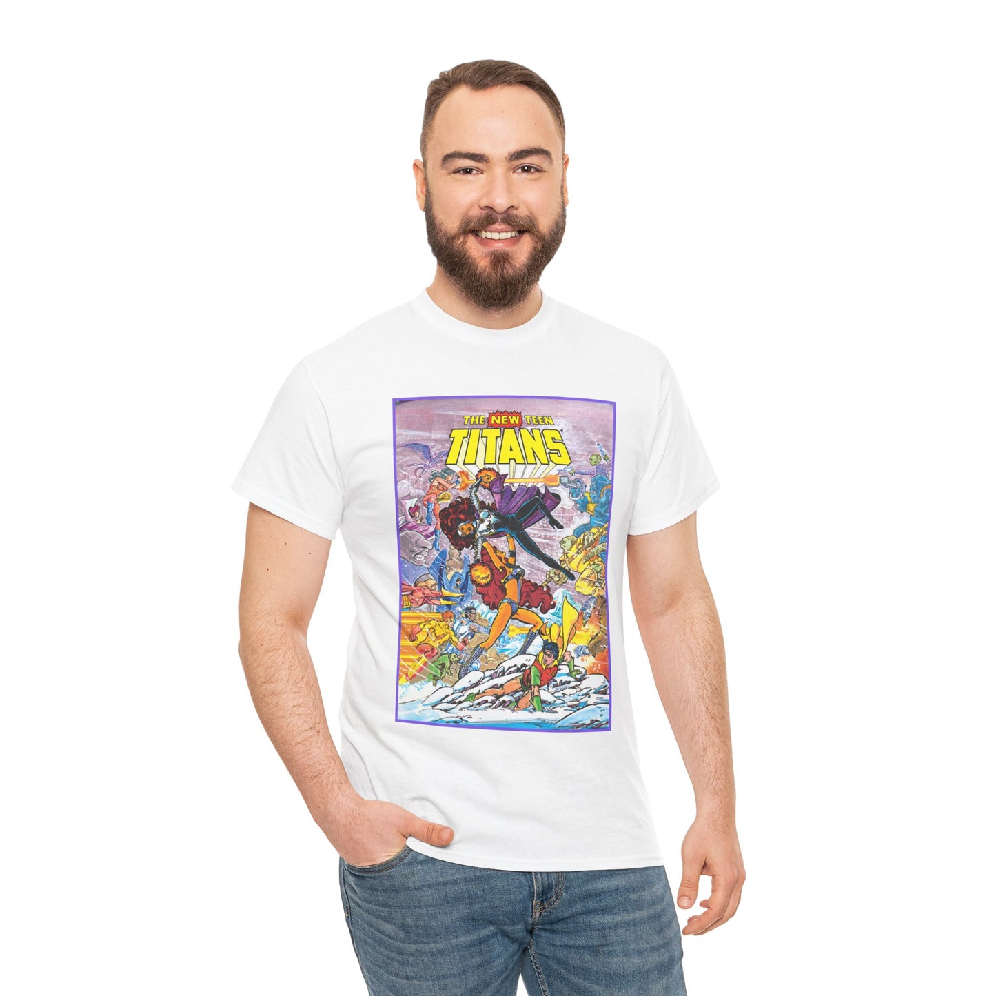 New Teen Titans T-Shirt - George Perez Art - Starfire Vs Blackfire - Omega Man - Annual #1 Cover - DC Comics