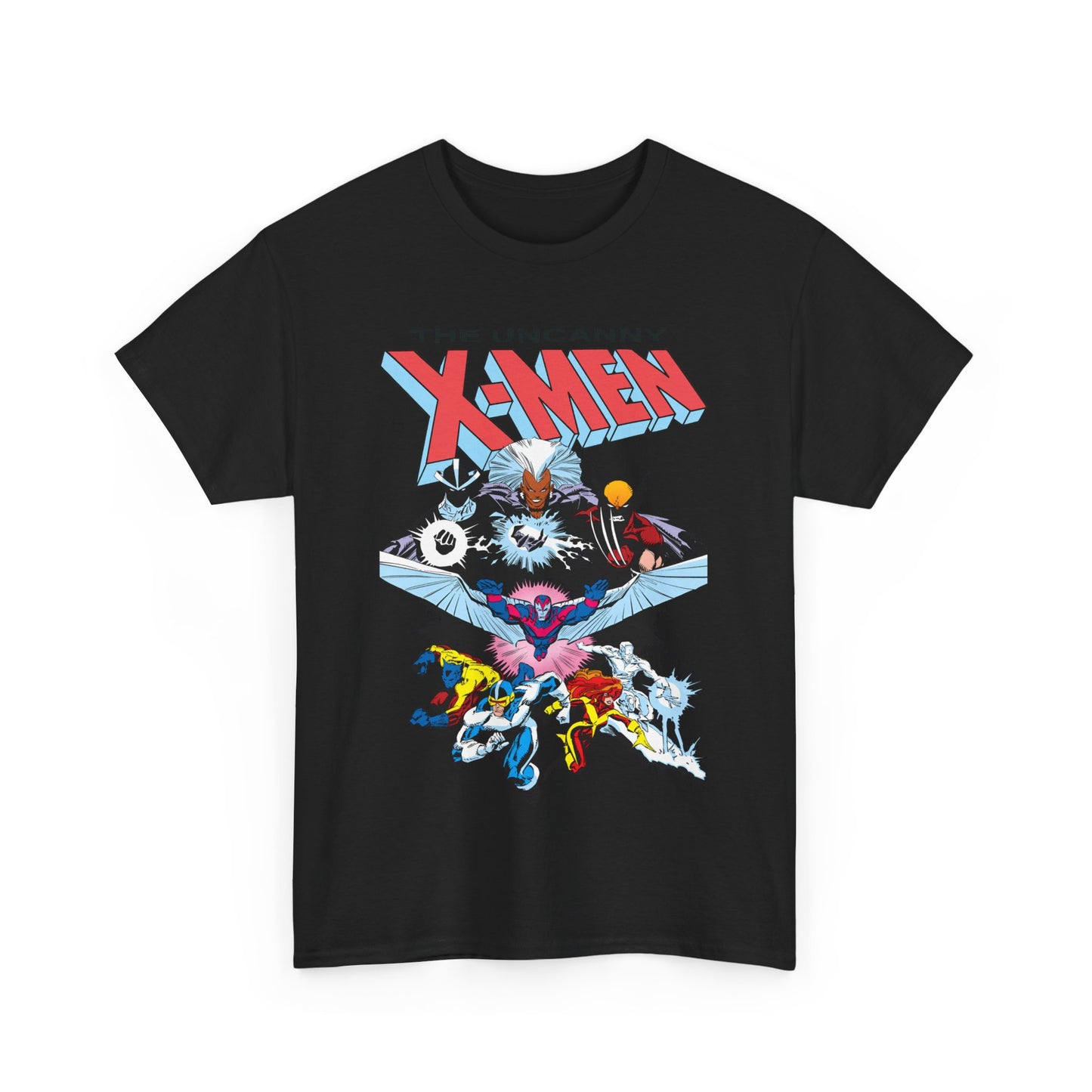 X-Men/X-Factor T-Shirt - Cyclops, Storm, Jean Grey, Iceman, Beast, Wolverine - Marvel Comics - From the Inferno Storyline - Mutant Battle
