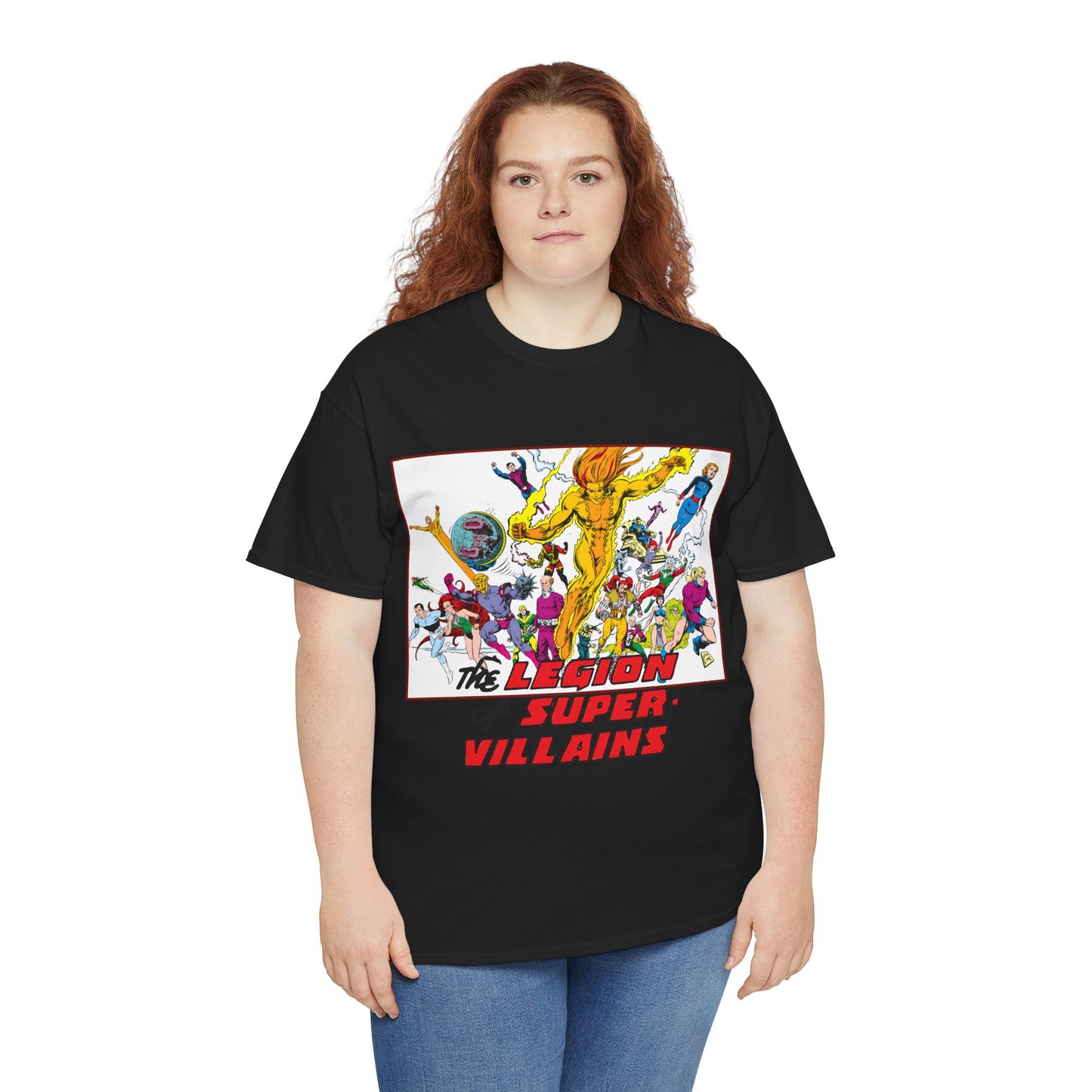Legion of Super-Villains T-Shirt - Steve Lightle Art - LOSH, Legion of Super-Heroes Foes - Saturn Queen, Tyr, Lightning Lord, Spider Girl, Cosmic King, Nemesis Kid - DC Comics