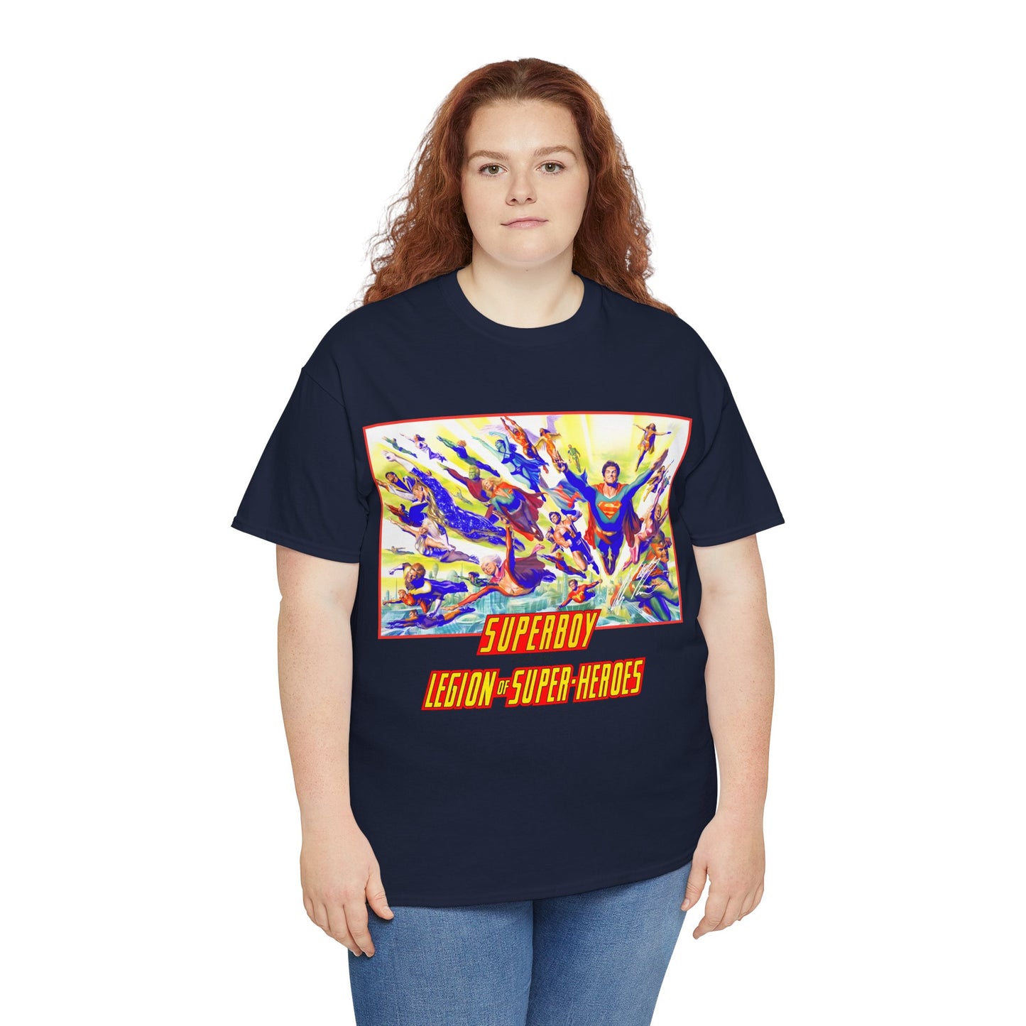 Superboy & Legion of Super-Heroes T-Shirt - Alex Ross Art - Saturn Girl, Brainiac 5, Lightning Lad, Shadow Lass, Dawnstar, Karate Kid - DC Comics